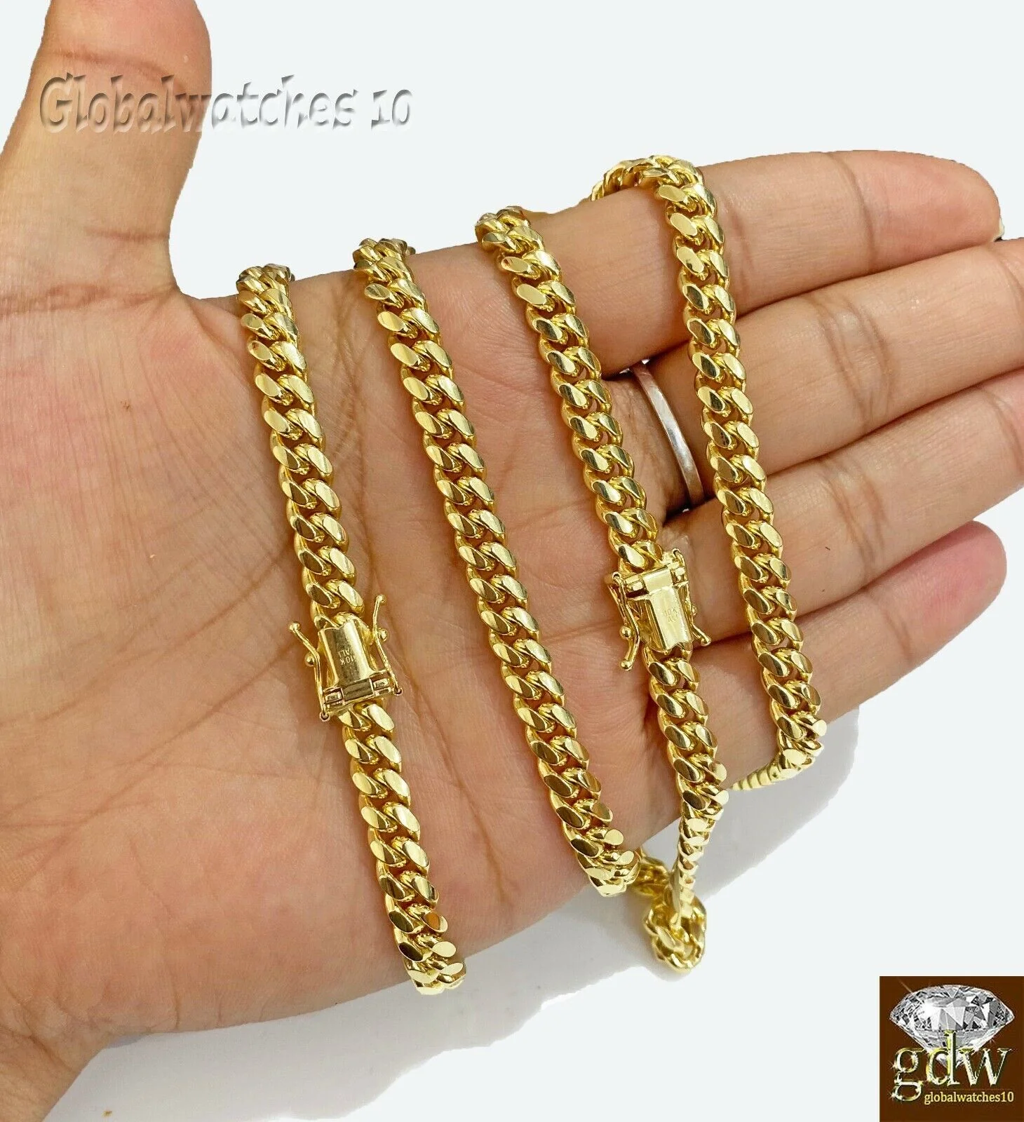 Solid 10k Gold Miami Cuban Chain Necklace 6mm 26" Box Lock Strong Link Heavy - Image 4