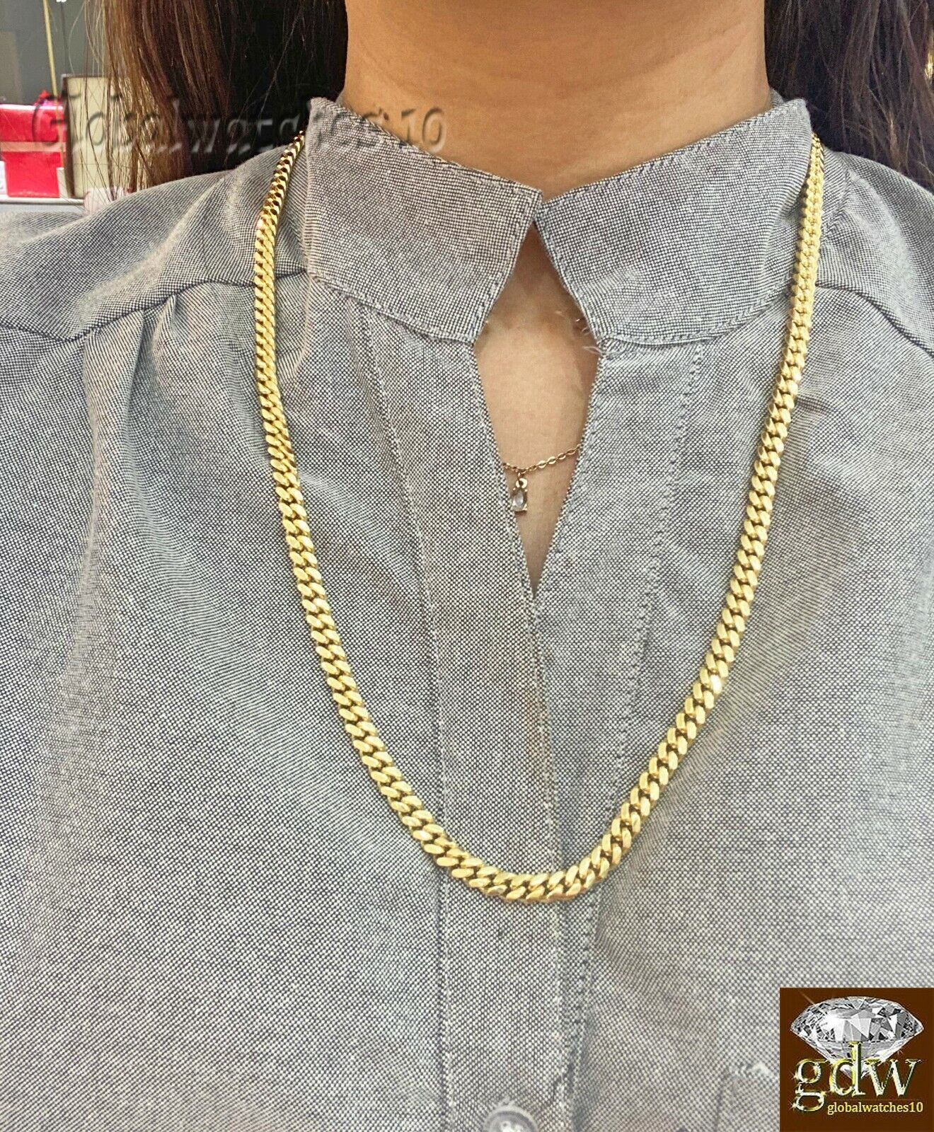 Solid 10k Gold Miami Cuban Chain Necklace 6mm 26" Box Lock Strong Link Heavy - Image 5