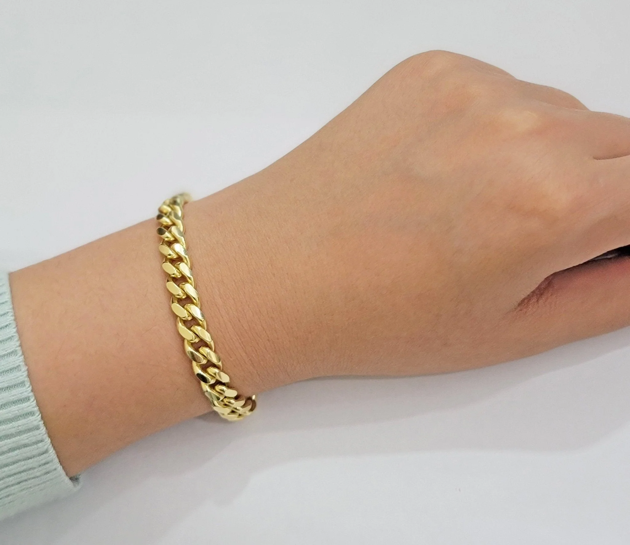 Solid 10k Gold Miami Cuban Link Bracelet 7MM 7.5" 8" 8.5" 9" REAL 10kt Gold Mens - Image 6