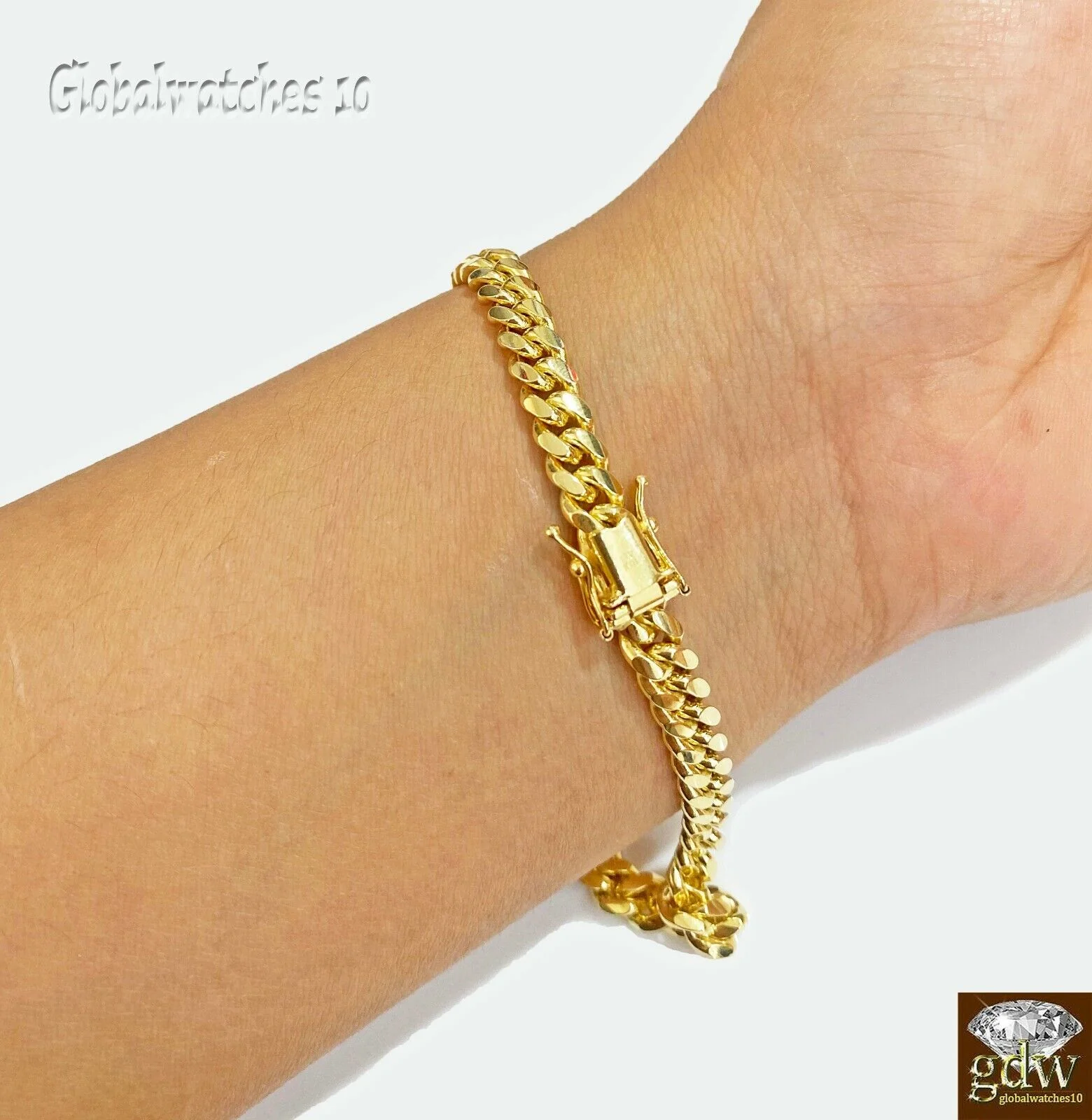 Solid 10k Gold Miami Cuban Link Chain Necklace & Bracelet Set Box Lock Men Heavy - Image 6