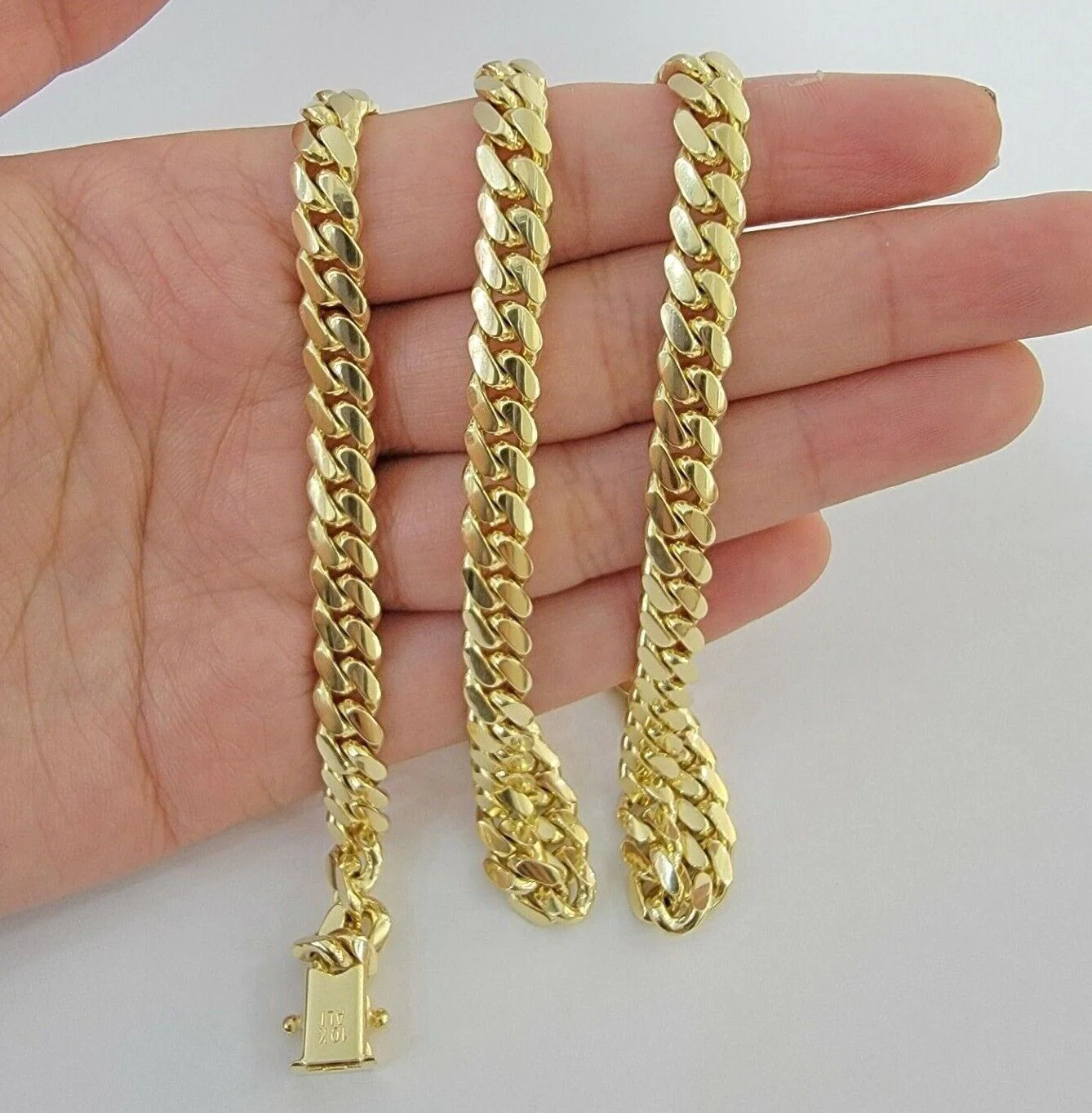 Solid 10k Gold Miami Cuban Link Necklace 20" 7mm Chain REAL 10 KT Men Women - Image 3