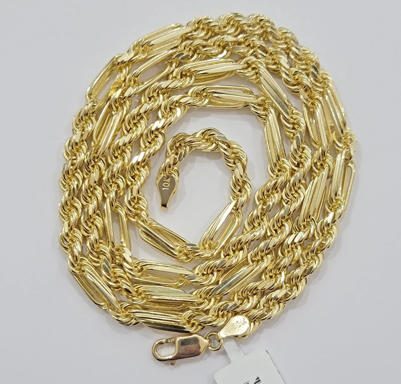 Solid 10k Gold Milano Rope Chain Necklace 20" 4.5mm Men's 10kt Yellow Gold, REAL - Image 2