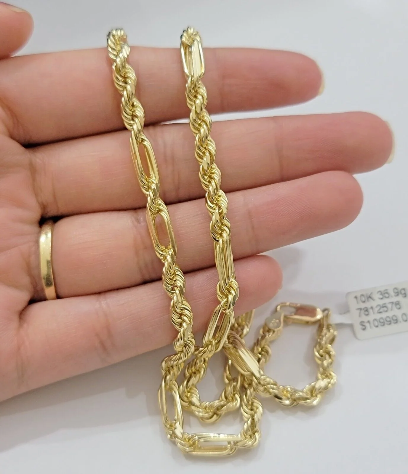 Solid 10k Gold Milano Rope Chain Necklace 28" 4.5mm Men's 10kt Yellow Gold, REAL - Image 4