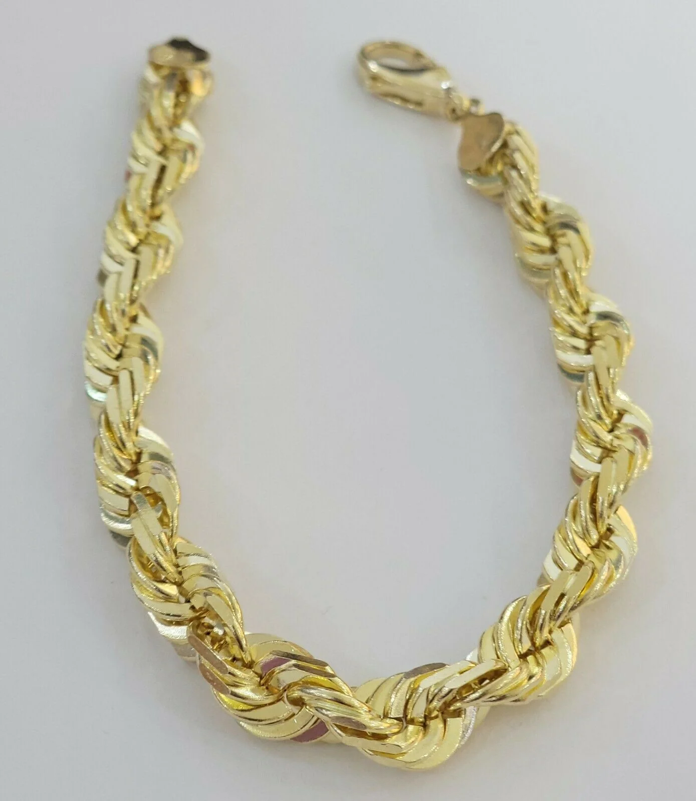 Solid 10k Real Gold Rope Bracelet Mens 10mm 8" Inch 10kt Yellow Gold THICK&HEAVY - Image 4