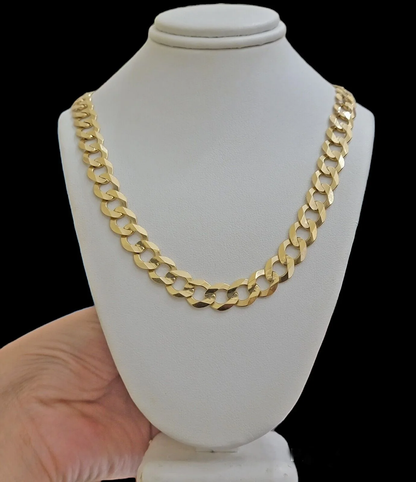 Solid 10K Yellow Gold 10mm Cuban Curb Link Chain Necklace 28 Inch Men, Real 10kt - Image 5