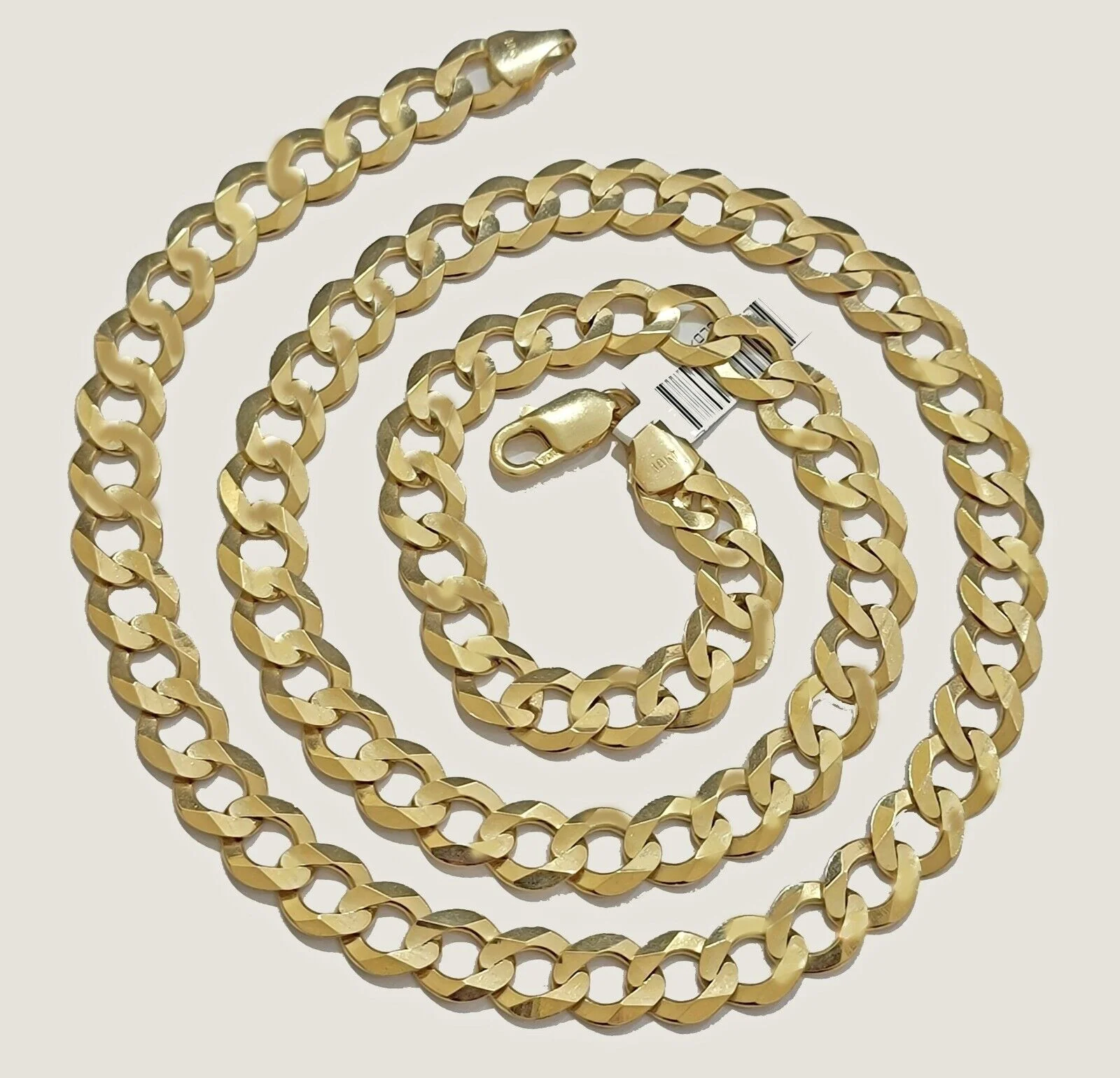 Solid 10K Yellow Gold 10mm Cuban Curb Link Chain Necklace 28 Inch Men, Real 10kt - Image 7
