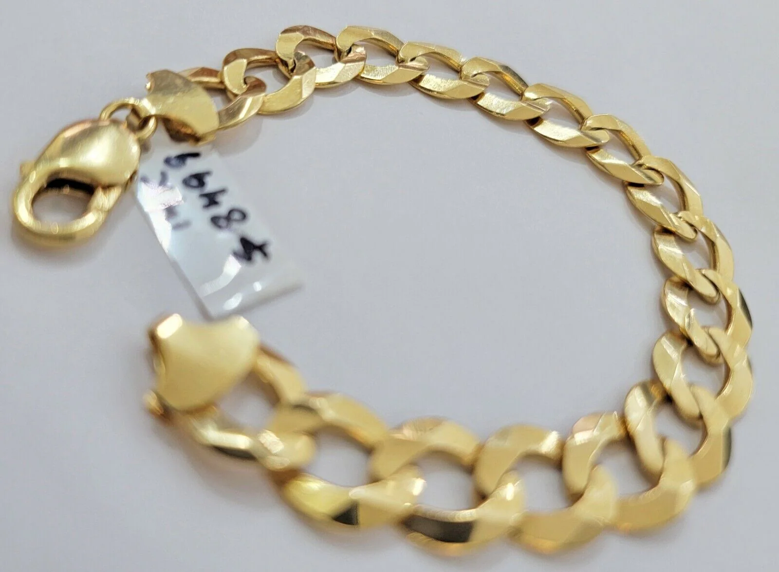 Solid 10k Yellow Gold Cuban Curb link Bracelet 9" 13mm Real 10kt Real Gold Sale - Image 5