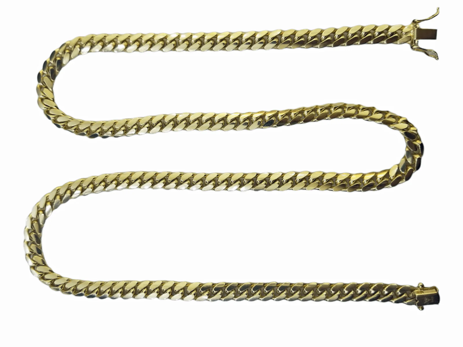 SOLID 10K Yellow Gold Miami Cuban Link Chain 24" 7mm Box Lock Necklace REAL - Image 3