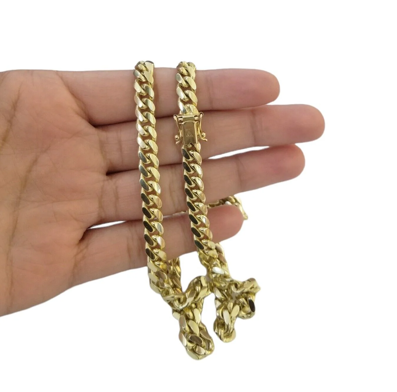 SOLID 10K Yellow Gold Miami Cuban Link Chain 24" 7mm Box Lock Necklace REAL - Image 5