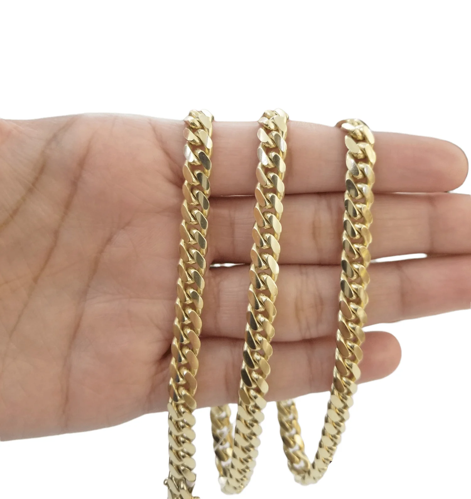 SOLID 10K Yellow Gold Miami Cuban Link Chain 24"Inch 7mm Box Lock Necklace REAL - Image 3