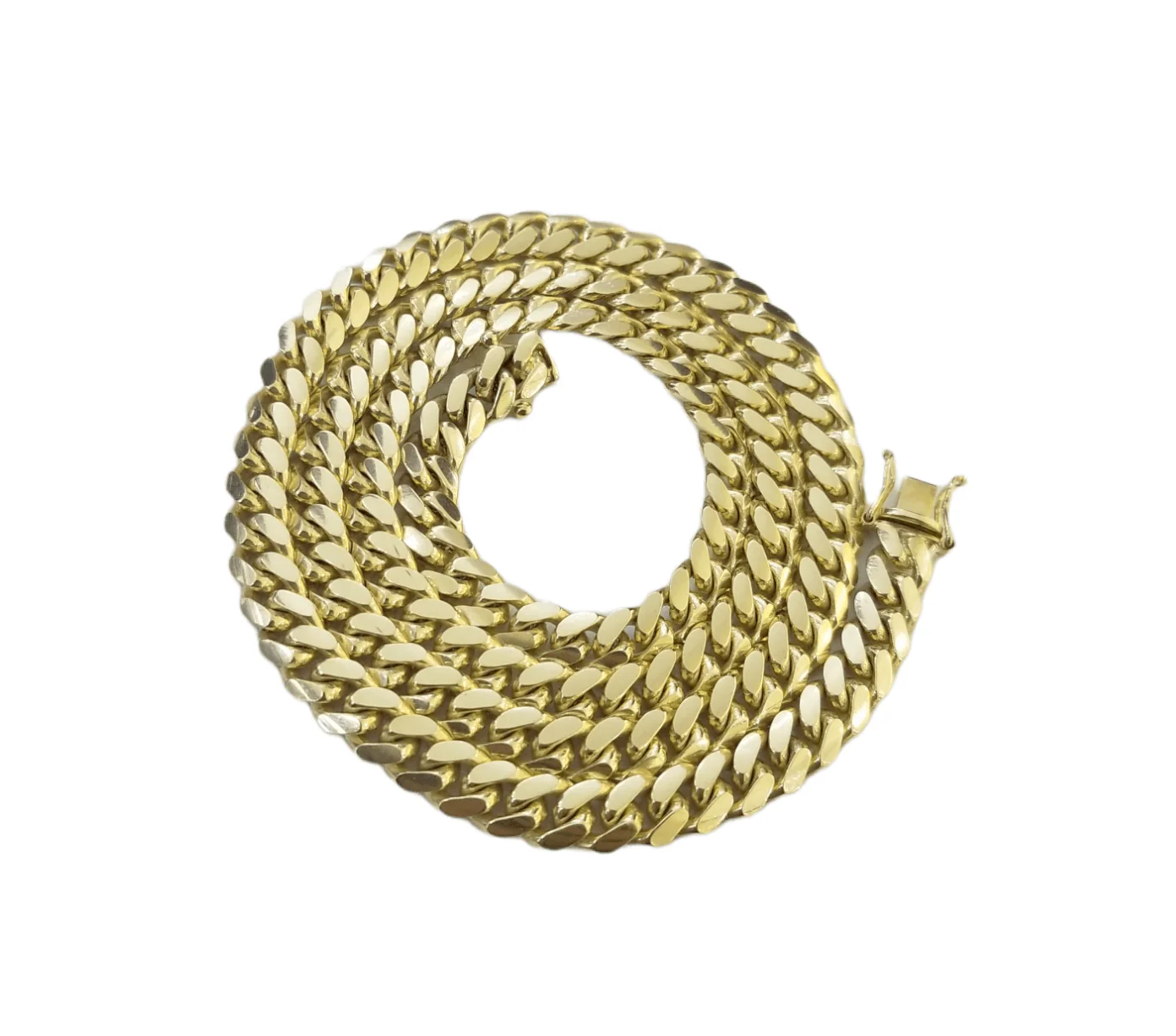SOLID 10K Yellow Gold Miami Cuban Link Chain 24"Inch 7mm Box Lock Necklace REAL - Image 4