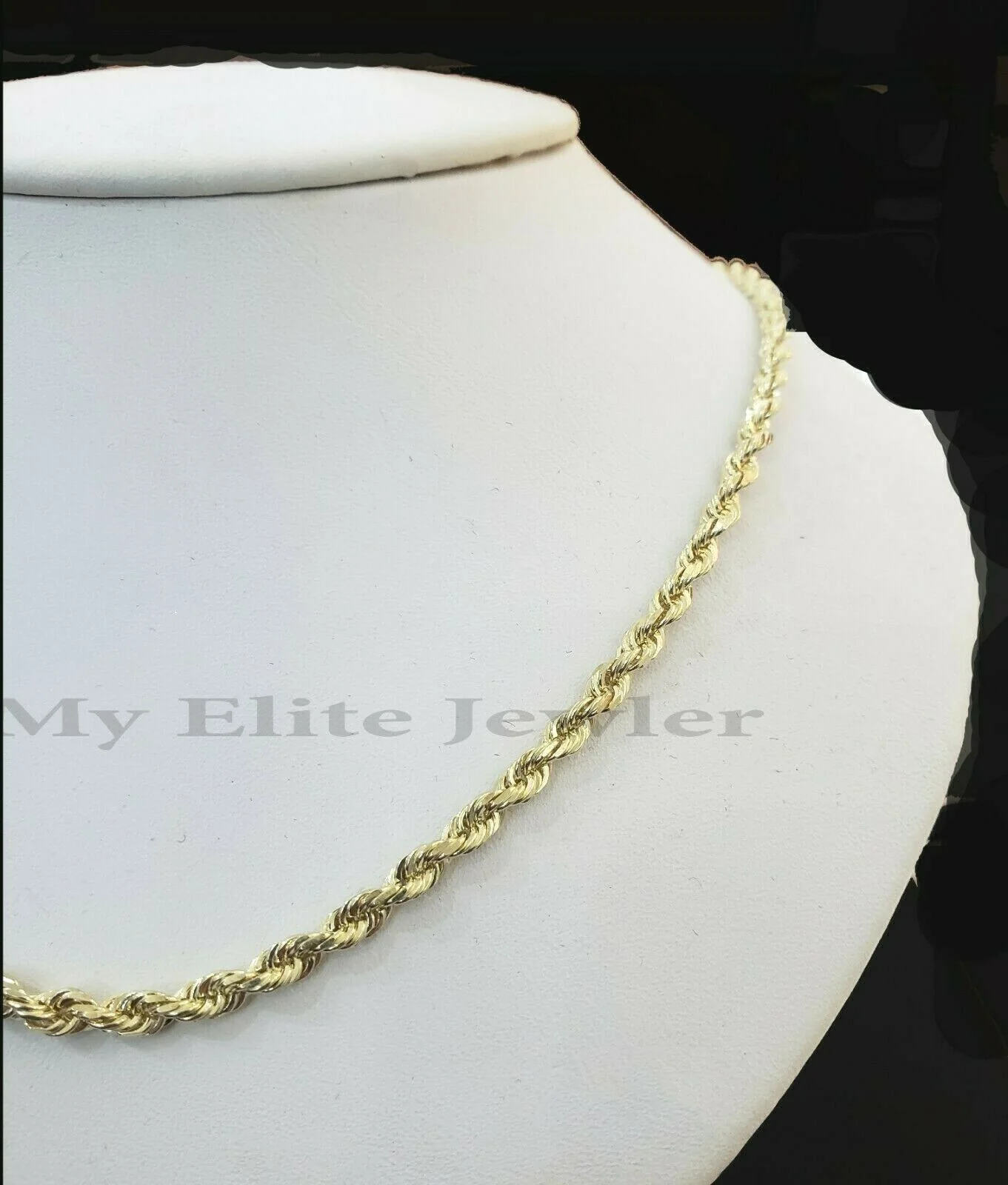 Solid 10K Yellow Gold Necklace 3mm 18"-26 Chain Diamond Cuts Real 10 KT Strong - Image 3