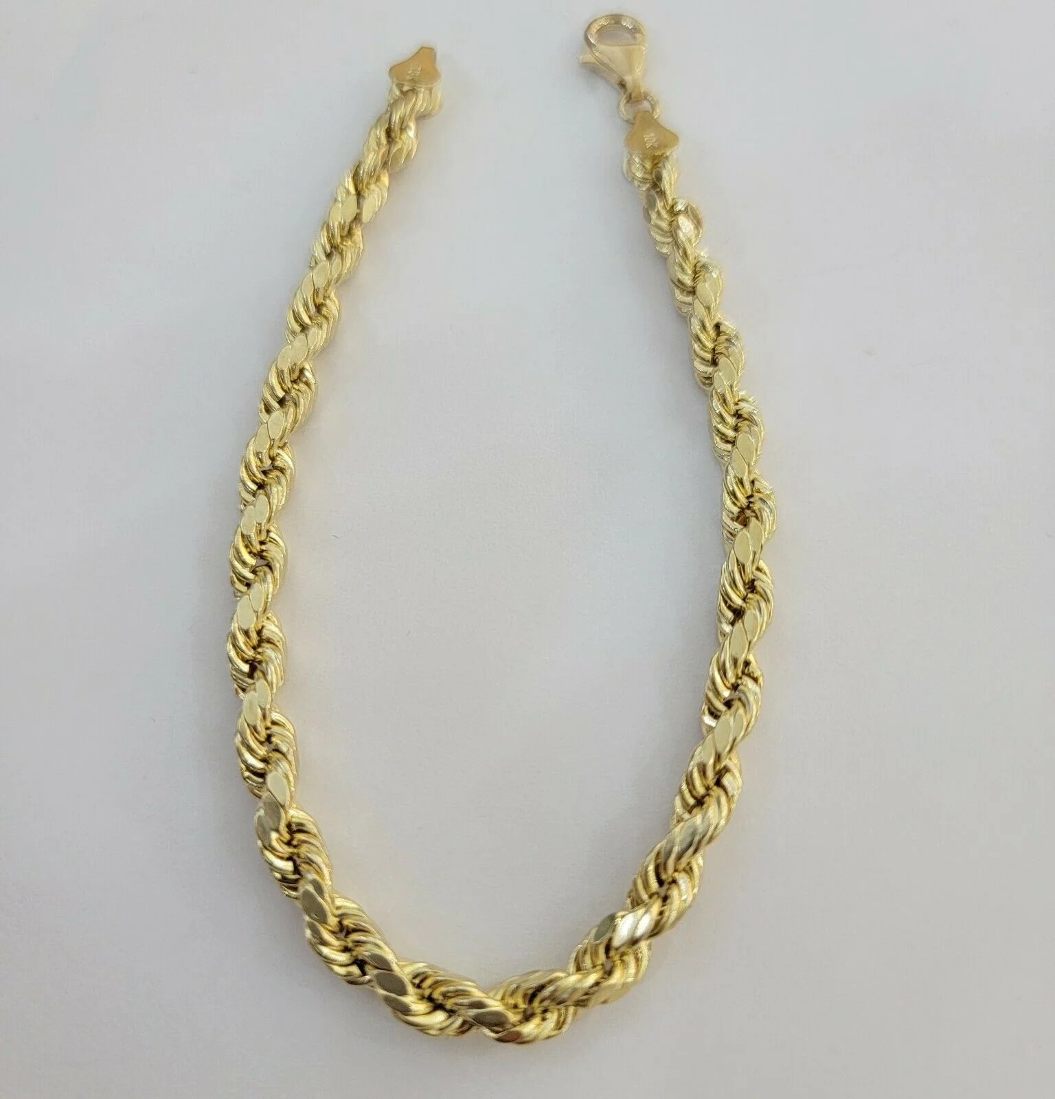 Solid 10k Yellow Gold Rope bracelet 7" 7.5" 8" 8.5" 9" Men Women 3mm- 9mm REAL - Image 13