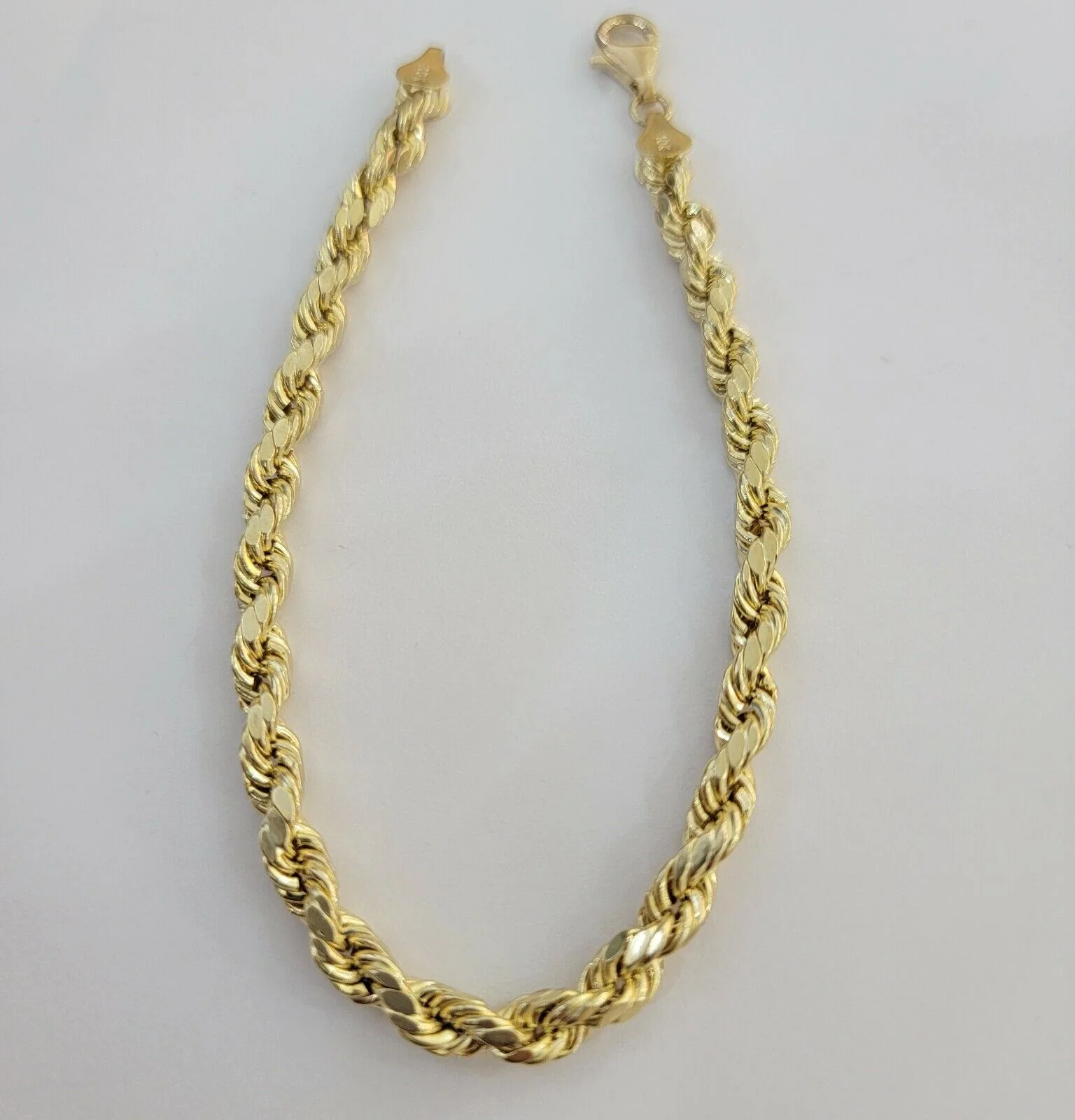Solid 10k Yellow Gold Rope bracelet 7" 7.5" 8" 8.5" 9" Men Women 3mm- 9mm REAL - Image 8