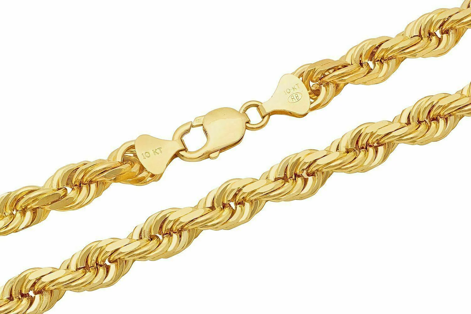 Solid 10k Yellow Gold Rope Chain 1mm-10mm Diamond Cut Pendant Necklace16"-30" - Image 11