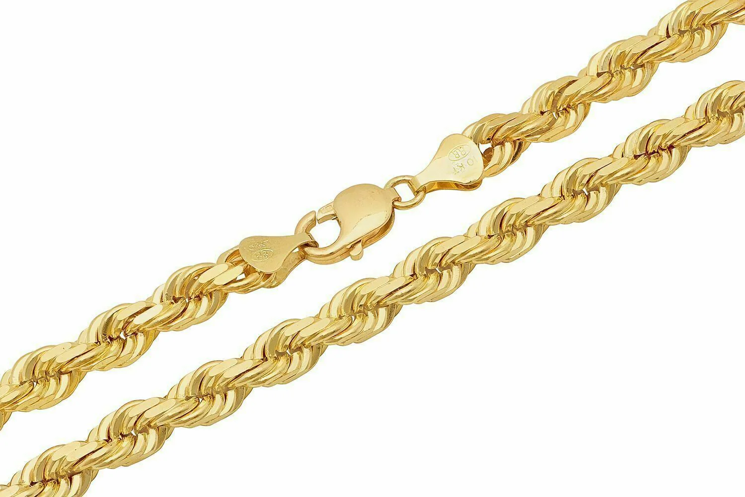 Solid 10k Yellow Gold Rope Chain 1mm-10mm Diamond Cut Pendant Necklace16"-30" - Image 13