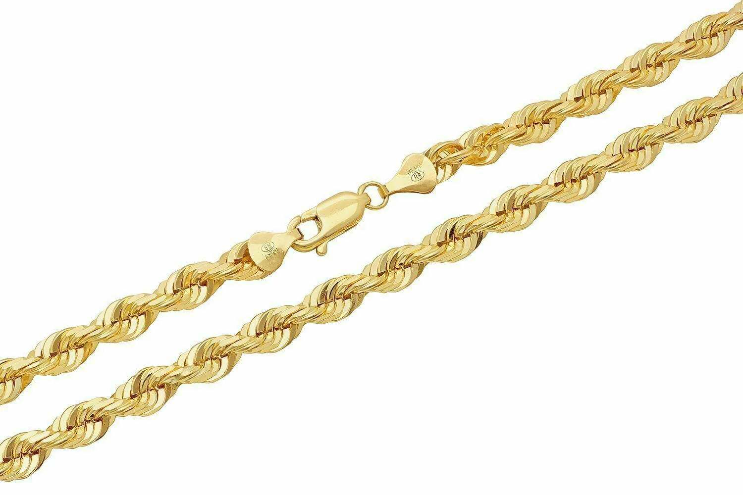 Solid 10k Yellow Gold Rope Chain 1mm-10mm Diamond Cut Pendant Necklace16"-30" - Image 15