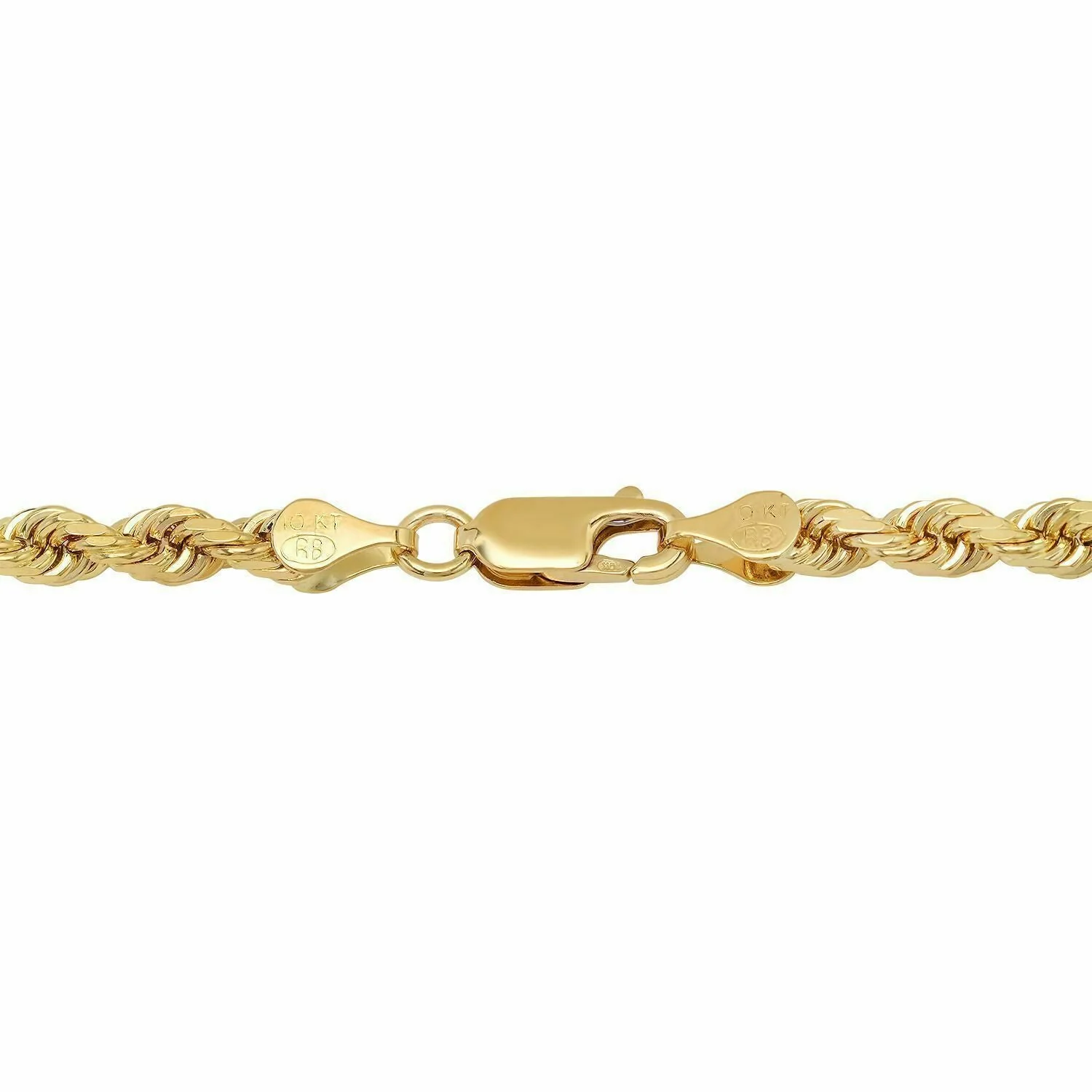 Solid 10k Yellow Gold Rope Chain 1mm-10mm Diamond Cut Pendant Necklace16"-30" - Image 6