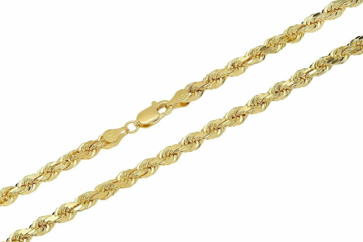 Solid 10k Yellow Gold Rope Chain 1mm-10mm Diamond Cut Pendant Necklace16"-30" - Image 7
