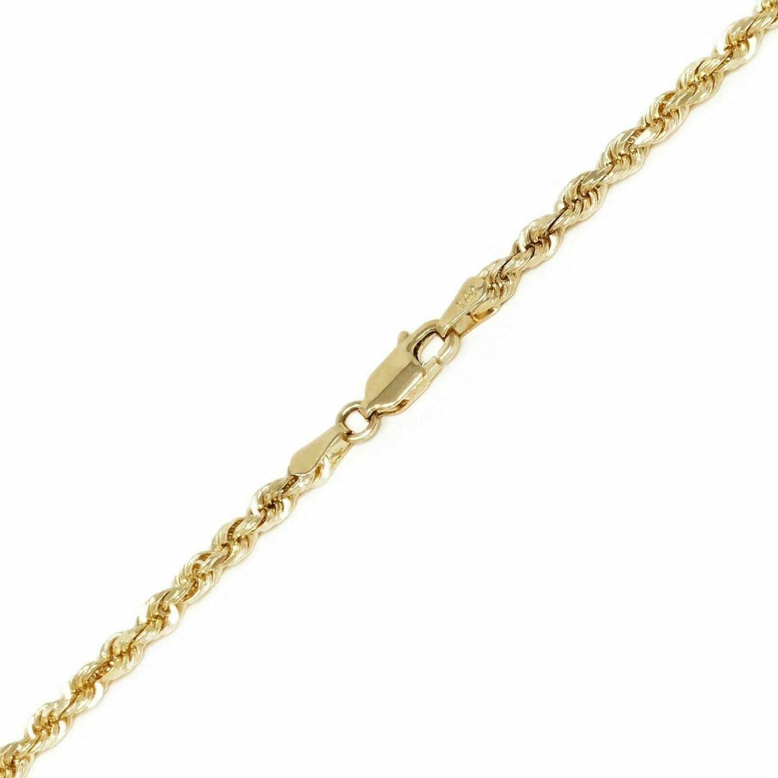 SOLID 10k Yellow Gold Rope Necklace 2 3mm 4mm 18"-30 Inch REAL 10 kt gold Chain - Image 15