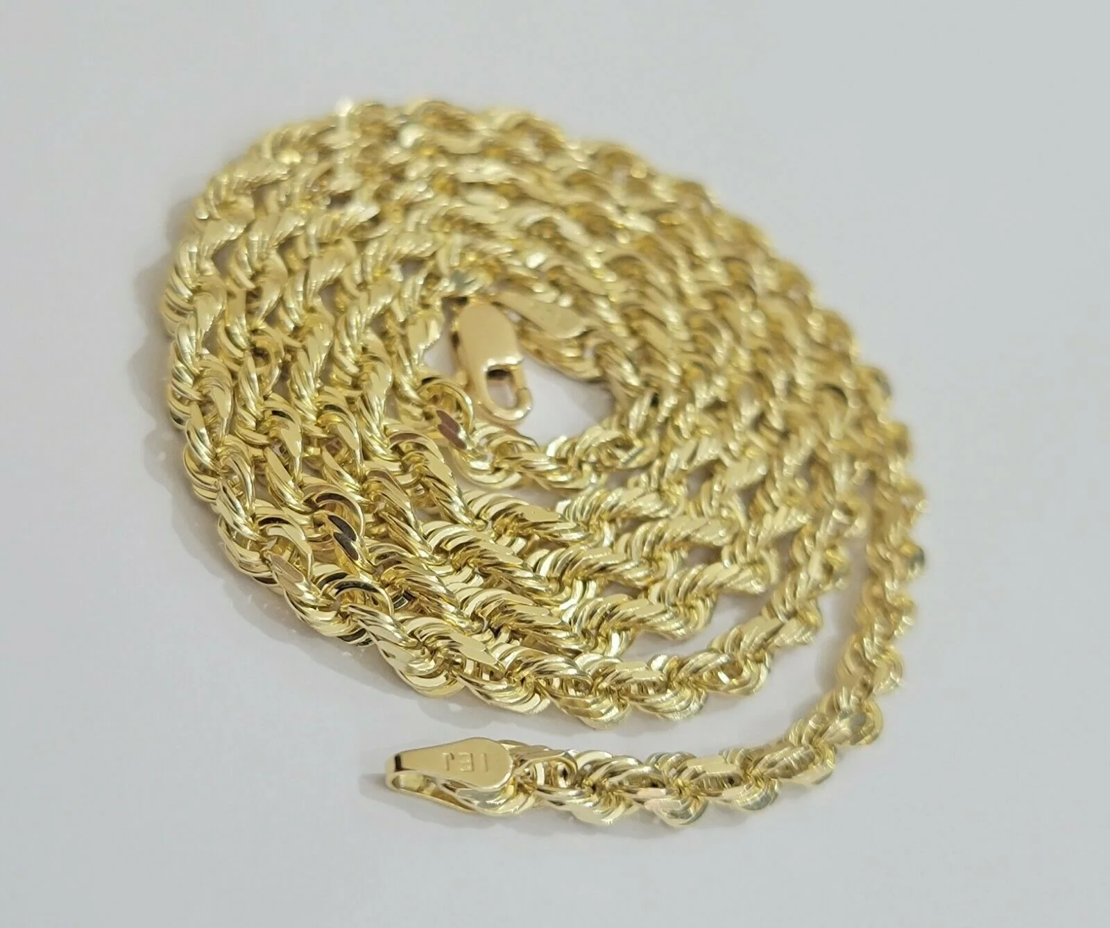 SOLID 10k Yellow Gold Rope Necklace 2 3mm 4mm 18"-30 Inch REAL 10 kt gold Chain - Image 5