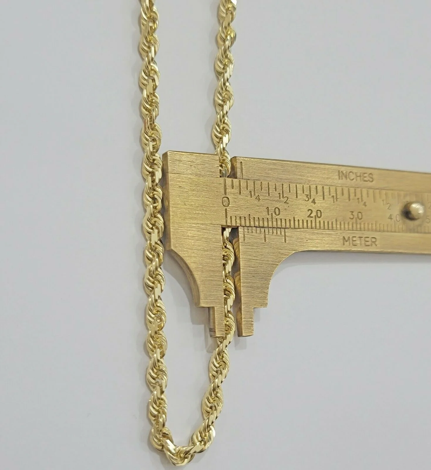 SOLID 10k Yellow Gold Rope Necklace Chain 4mm 18"-30 Inch REAL 10KT Gold - Image 2