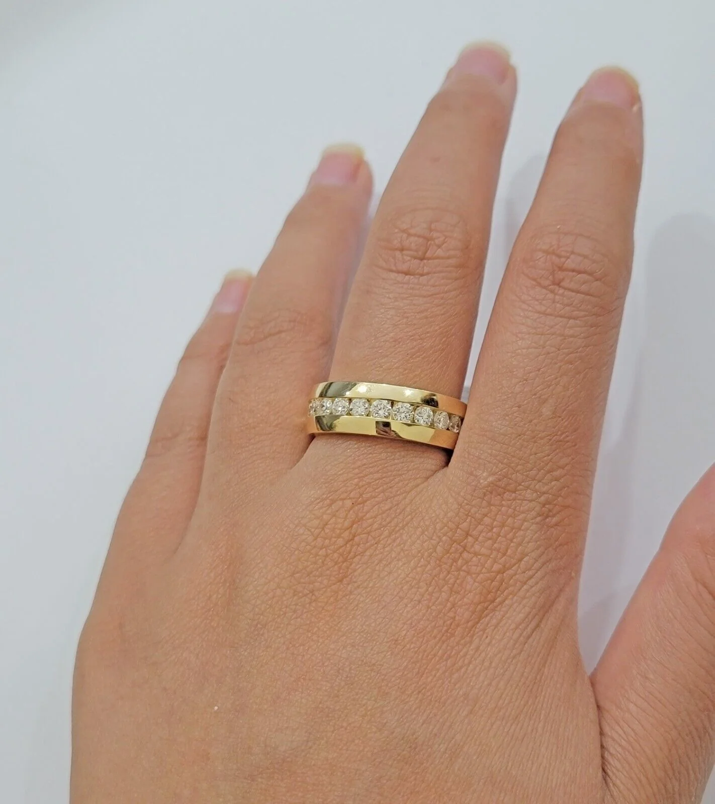 Solid 14k Gold 1CT Diamond Mens Band Wedding Engagement Ring Sizes 6,7,8,9,10,11 & 12 - Image 5