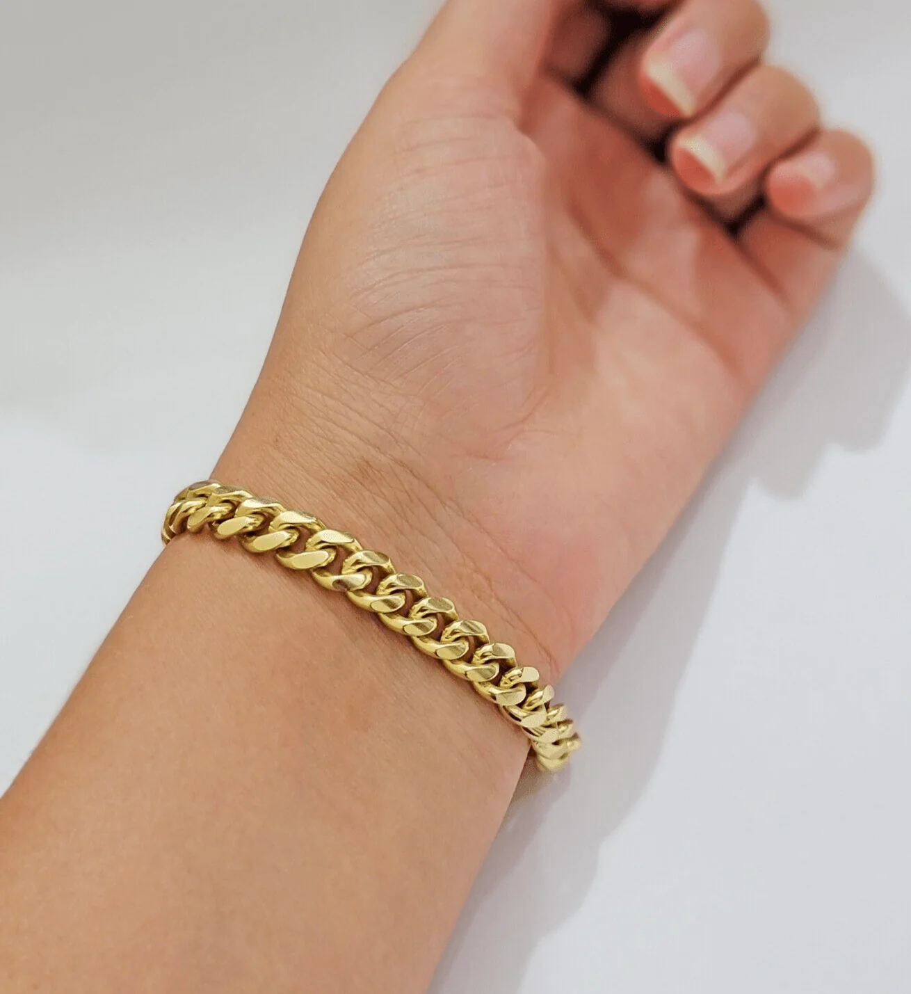 Solid 14k Gold Bracelet 7mm Miami Cuban Link 7.5 Inch Real 14kt Yellow Gold Mens - Image 5