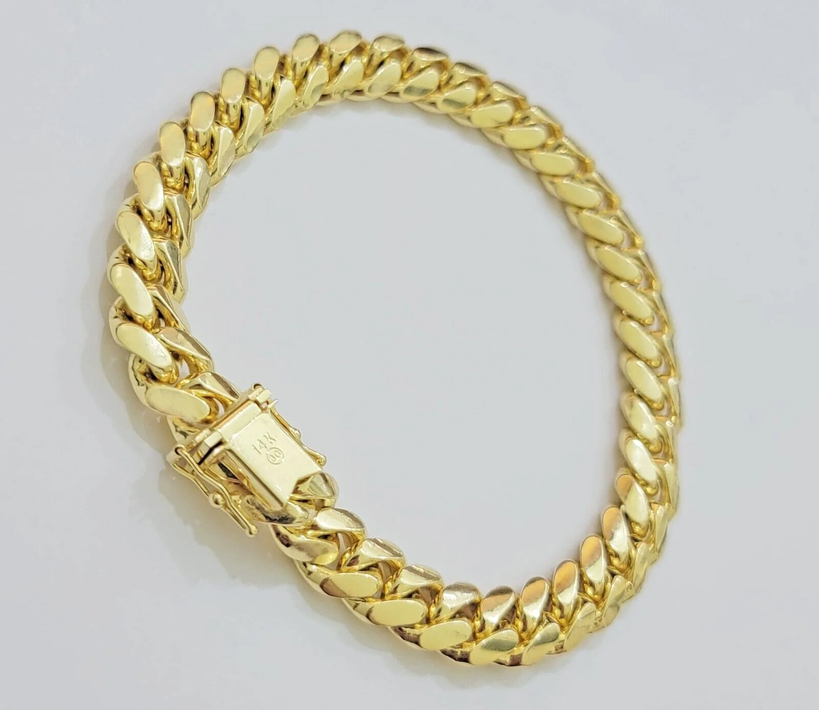 Solid 14k Gold Bracelet 9mm Miami Cuban Link 8.5 inch Mens Real 14kt Yellow Gold - Image 2