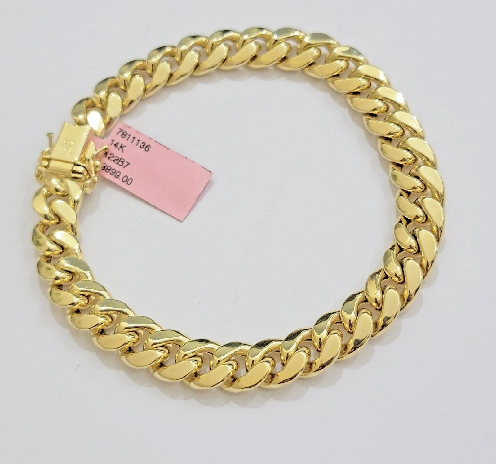 Solid 14k Gold Bracelet 9mm Miami Cuban Link 8.5 inch Mens Real 14kt Yellow Gold - Image 3