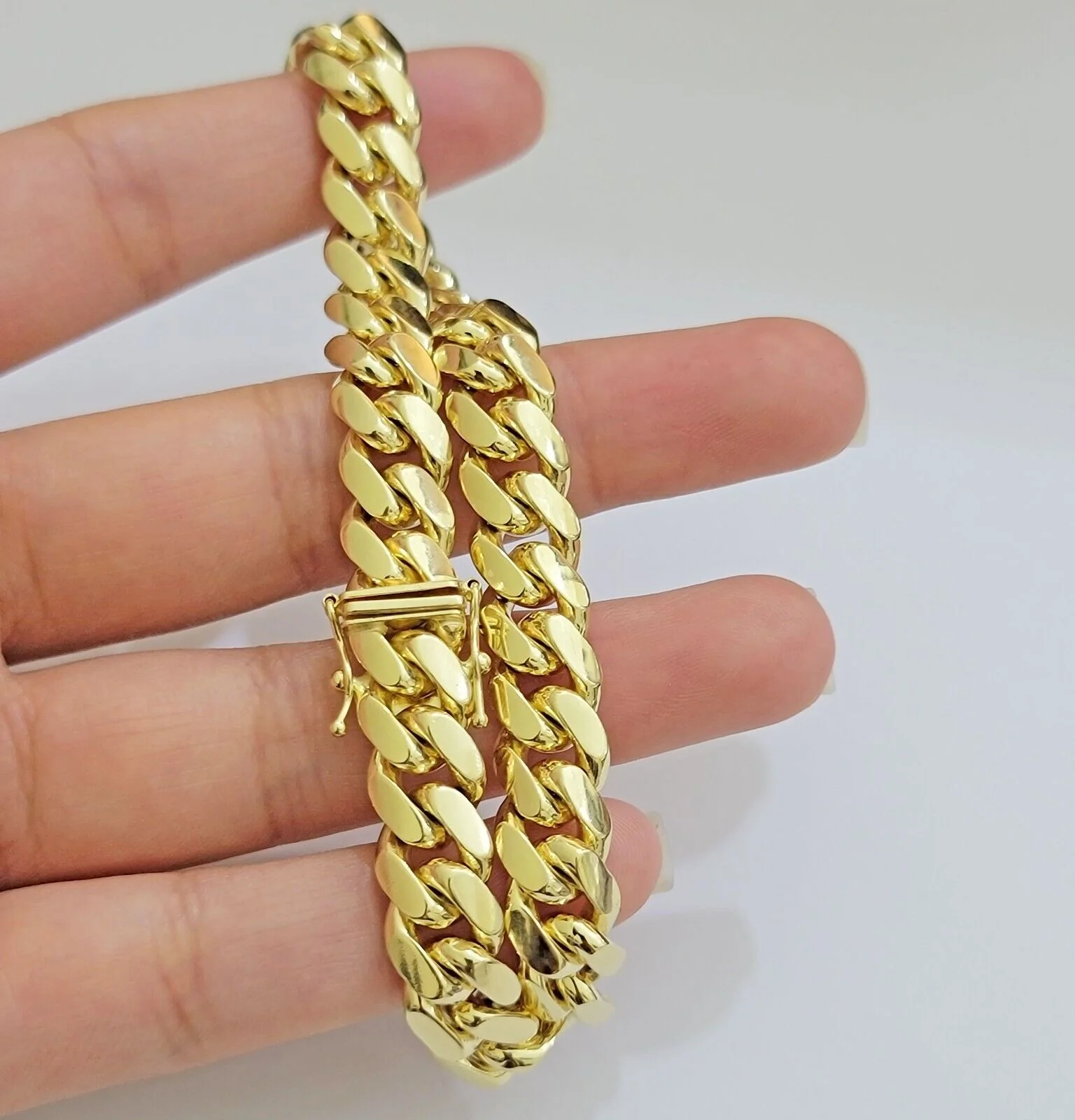 Solid 14k Gold Bracelet 9mm Miami Cuban Link 8 inch Mens Real 14kt Yellow Gold - Image 3