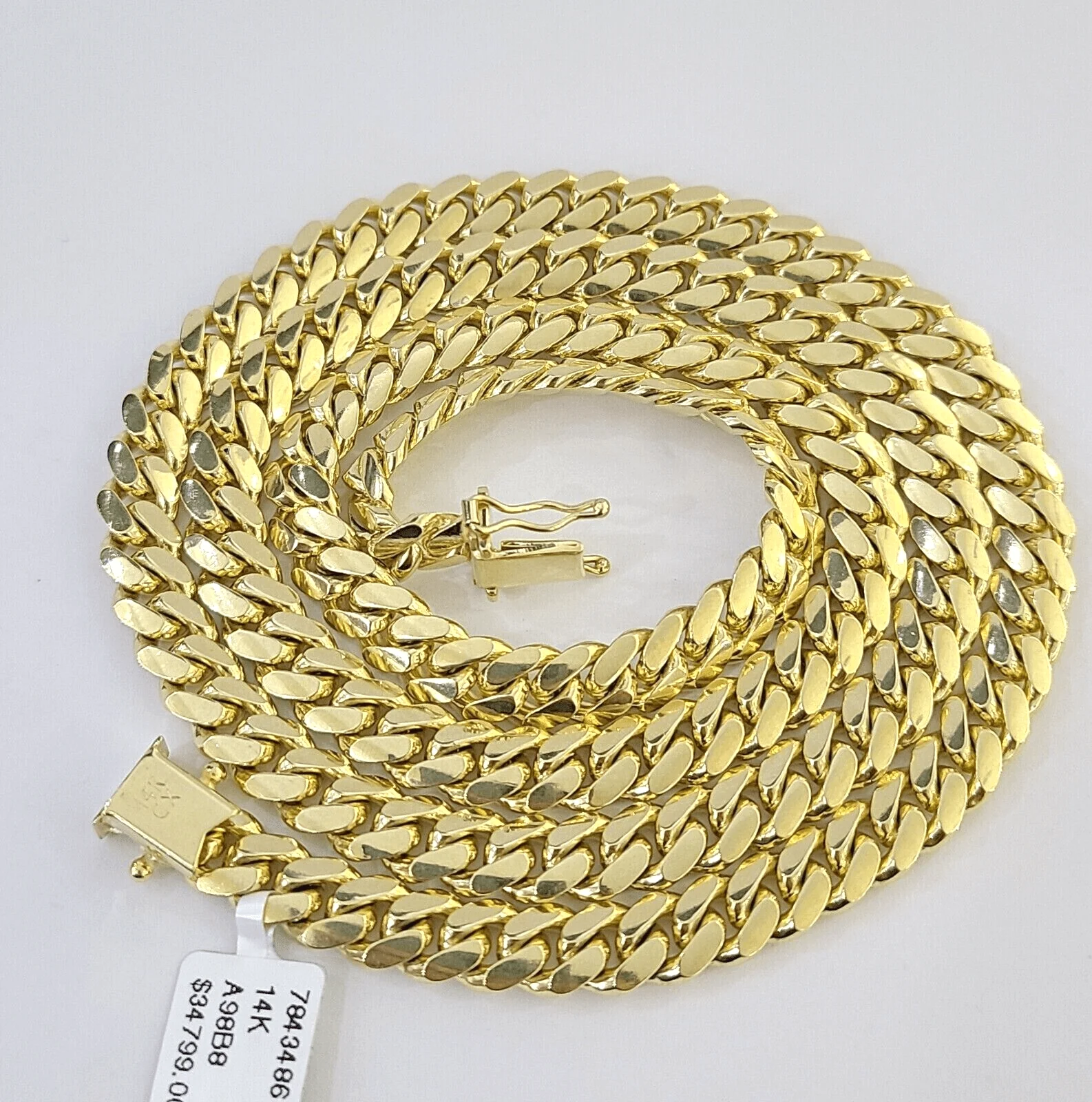 Solid 14k Gold Chain 7mm 22 Inch Miami Cuban Link  Necklace HEAVY Real Gold Sale - Image 4