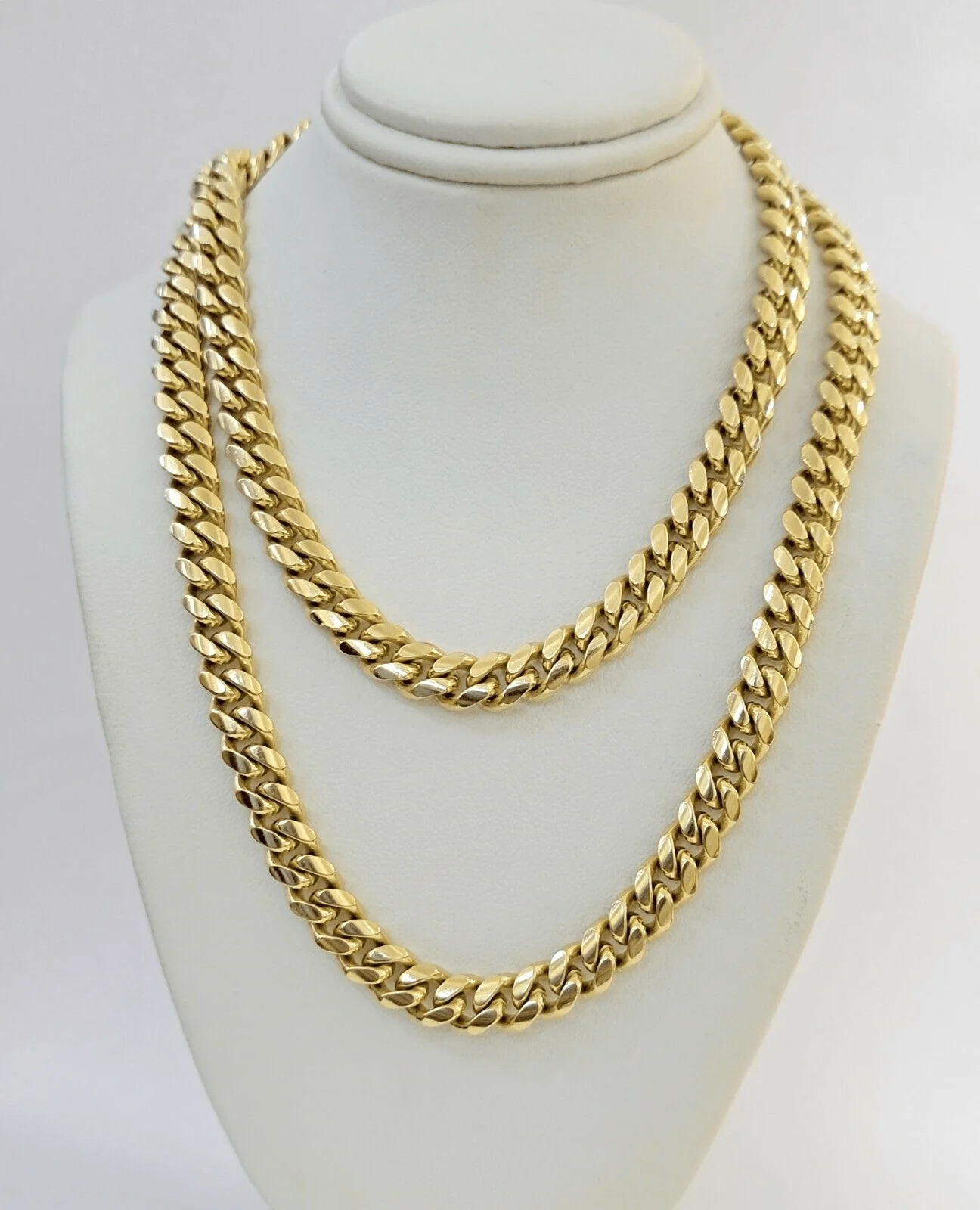 Solid 14k Gold Chain 7mm 22 Inch Miami Cuban Link Necklace Real 14kt Mens - Image 2