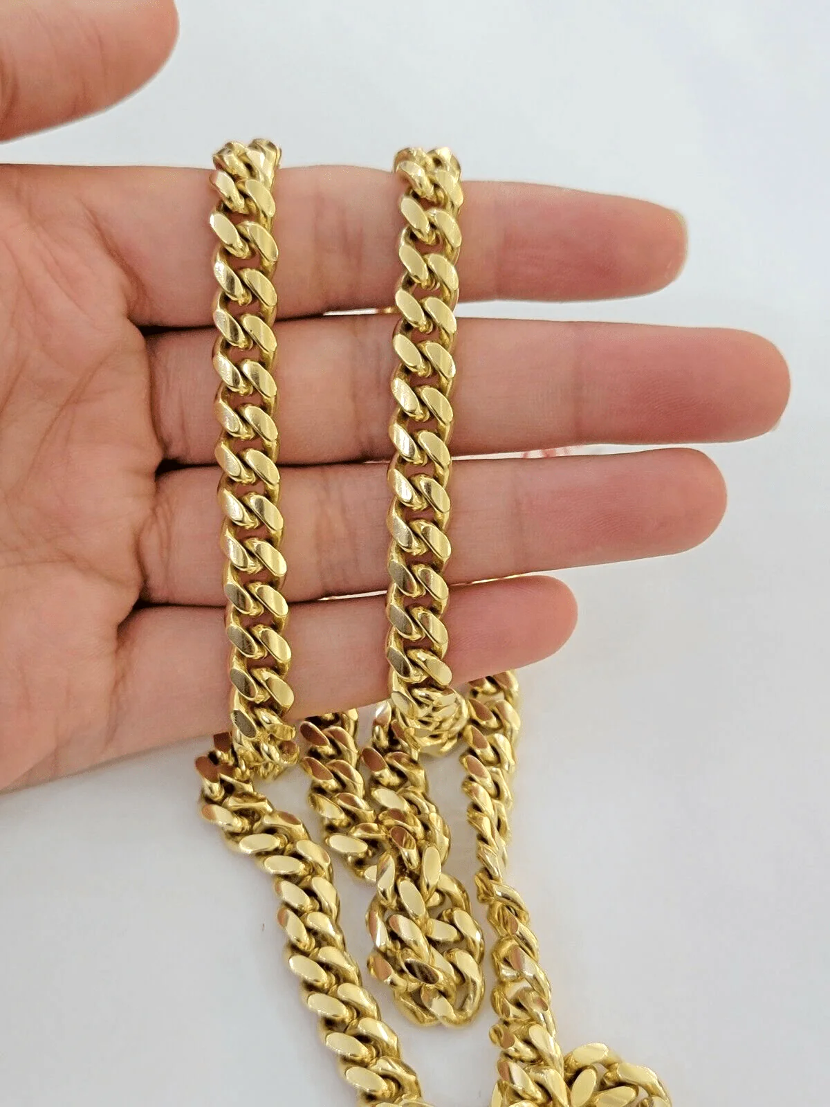 Solid 14k Gold Chain 7mm 22 Inch Miami Cuban Link Necklace Real 14kt Mens - Image 3