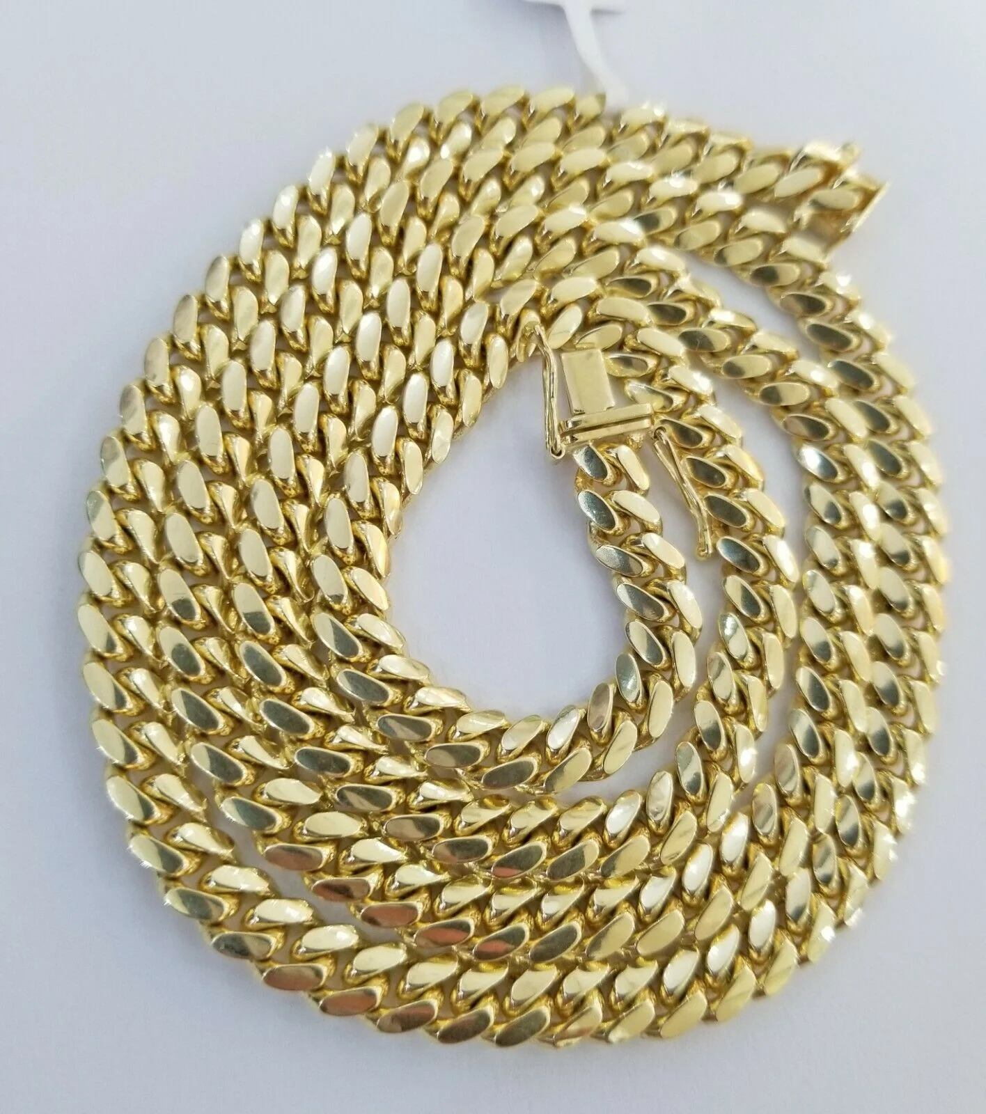 Solid 14k Gold Chain Necklace 22" Miami Cuban Link 6mm men Women 14kt Yellow Gol - Image 3