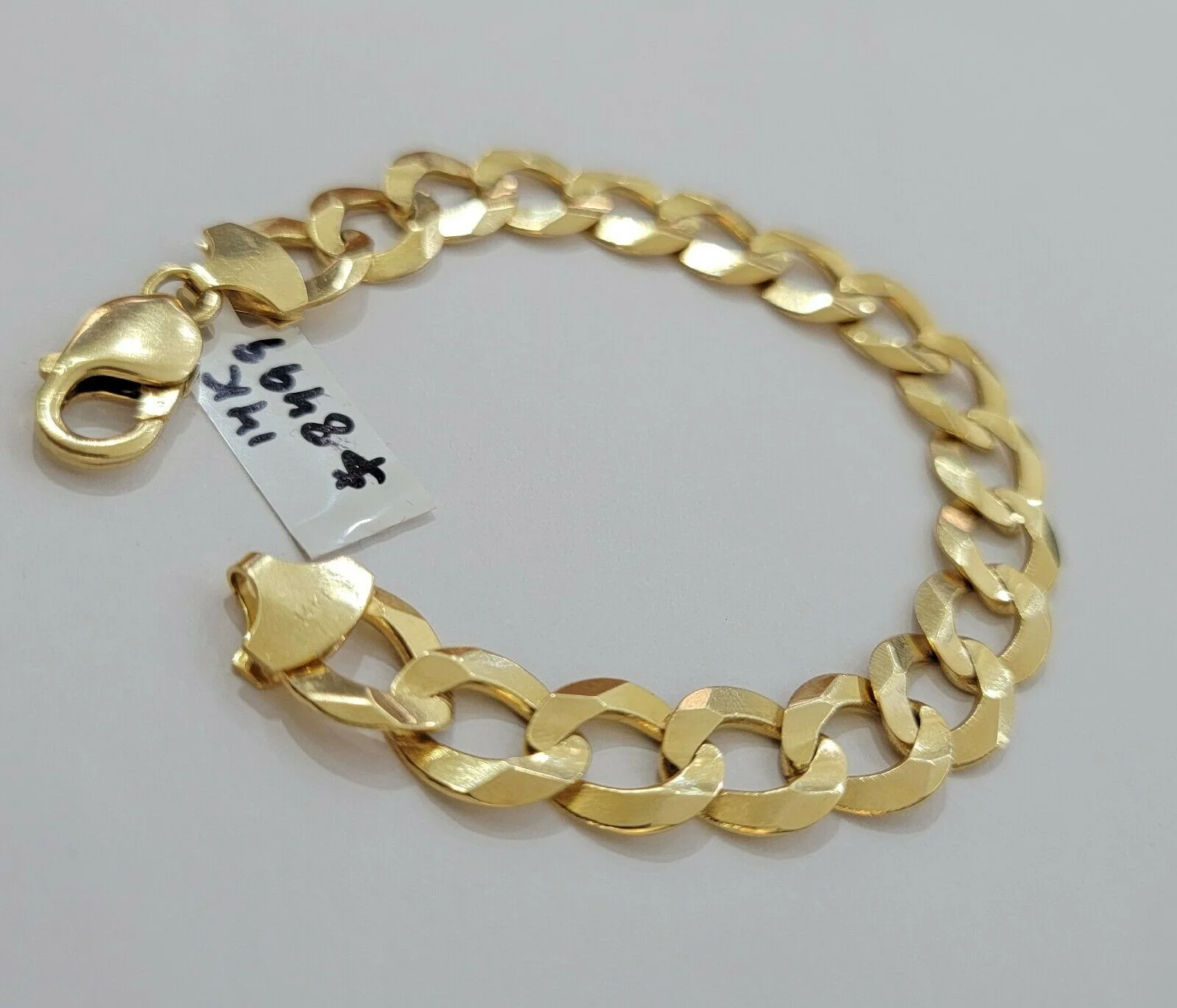 Solid 14k Gold Cuban Curb link Bracelet 8" 13.5mm 14kt Yellow Gold SOLID,Lobster - Image 7