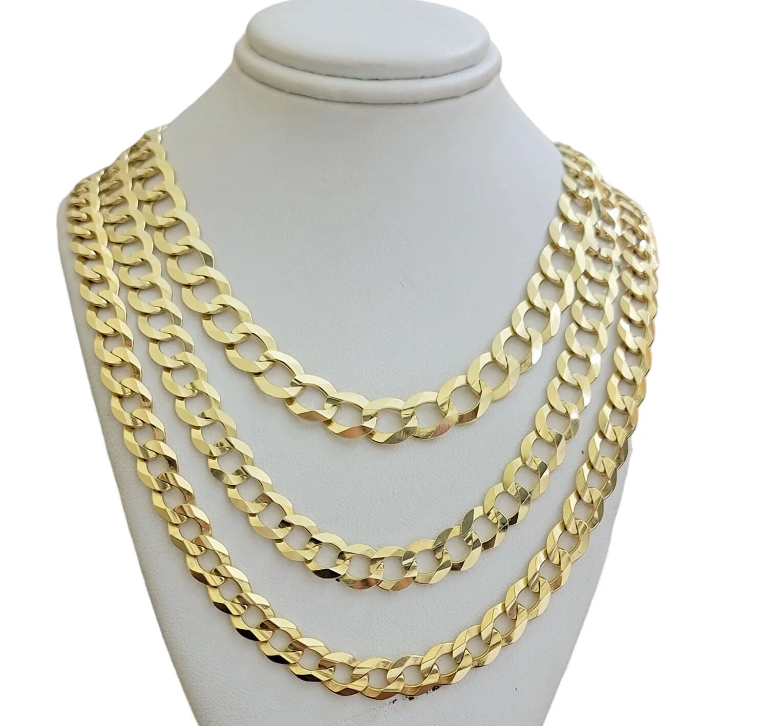 SOLID 14k Gold Necklace Cuban Curb Link Chain 9mm 10mm 11mm 18-30 Inch REAL 14kt - Image 3