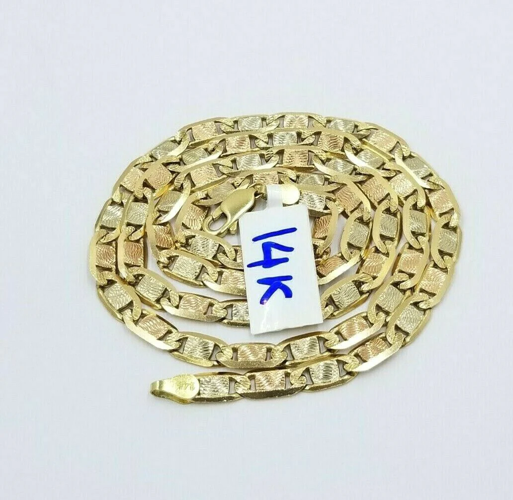 SOLID 14K Gold Necklace Men Women 5mm 18" 20" 22" 24" Heavy REAL 14KT Trio Gold