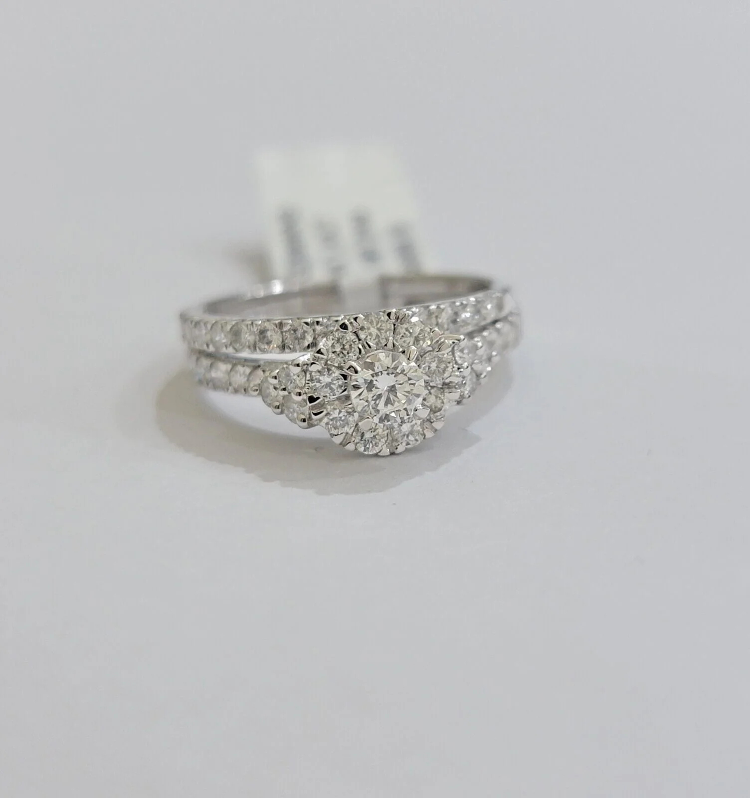 Solid 14k White Gold Diamond Ring Band Set Ladies Wedding Engagement Anniversary - Image 4