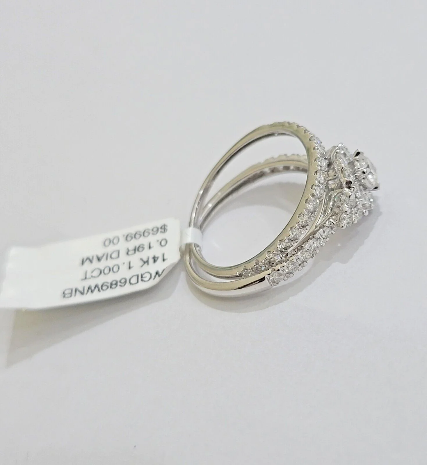 Solid 14k White Gold Diamond Ring Band Set Ladies Wedding Engagement Anniversary - Image 7