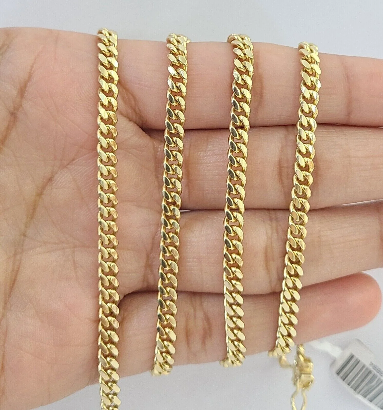 Solid 14k Yellow Gold chain 20 Inch Miami Cuban Necklace 4mm STRONG Links REAL - Image 5