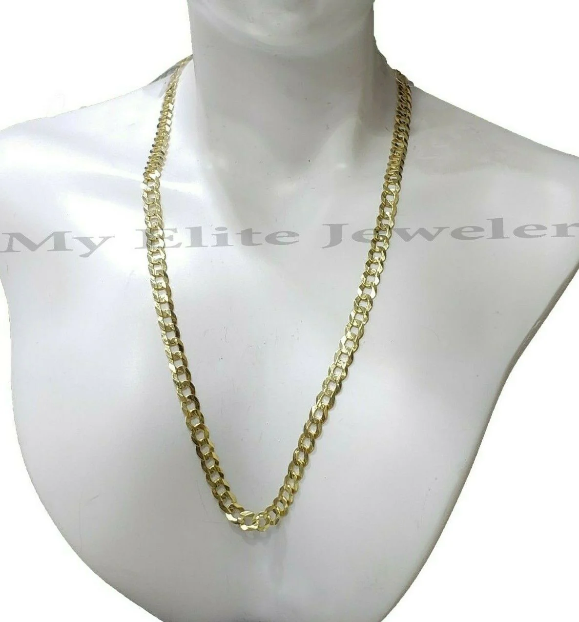 SOLID 14k Yellow Gold  Cuban Curb Link Chain 22 Inch Necklace 2.5 MM REAL 14K - Image 3