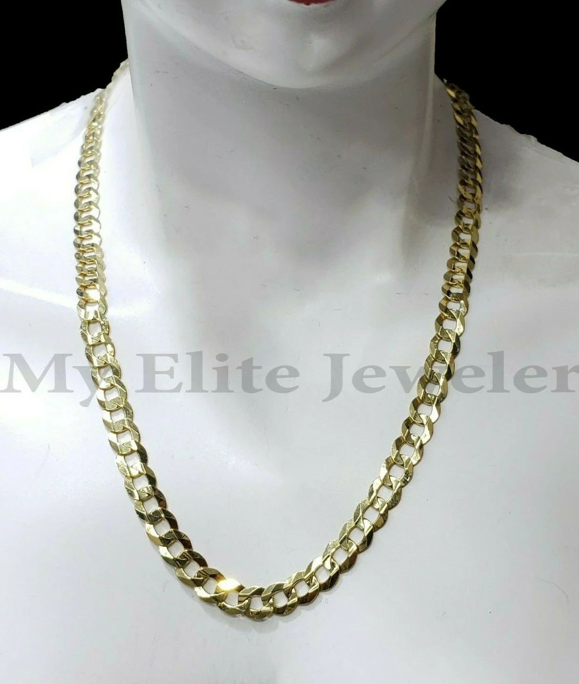 SOLID 14k Yellow Gold  Cuban Curb Link Chain 22 Inch Necklace 2.5 MM REAL 14K - Image 4