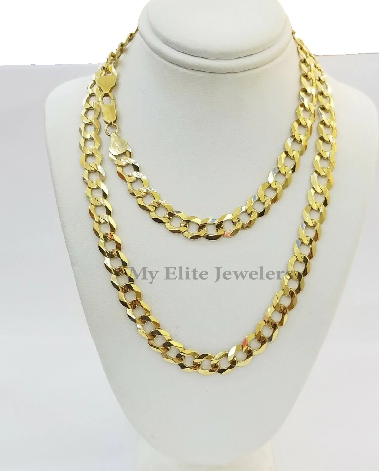 Solid 14k Yellow Gold Cuban Curb Link Chain 9mm Necklace 22" Real Gold Sale - Image 2