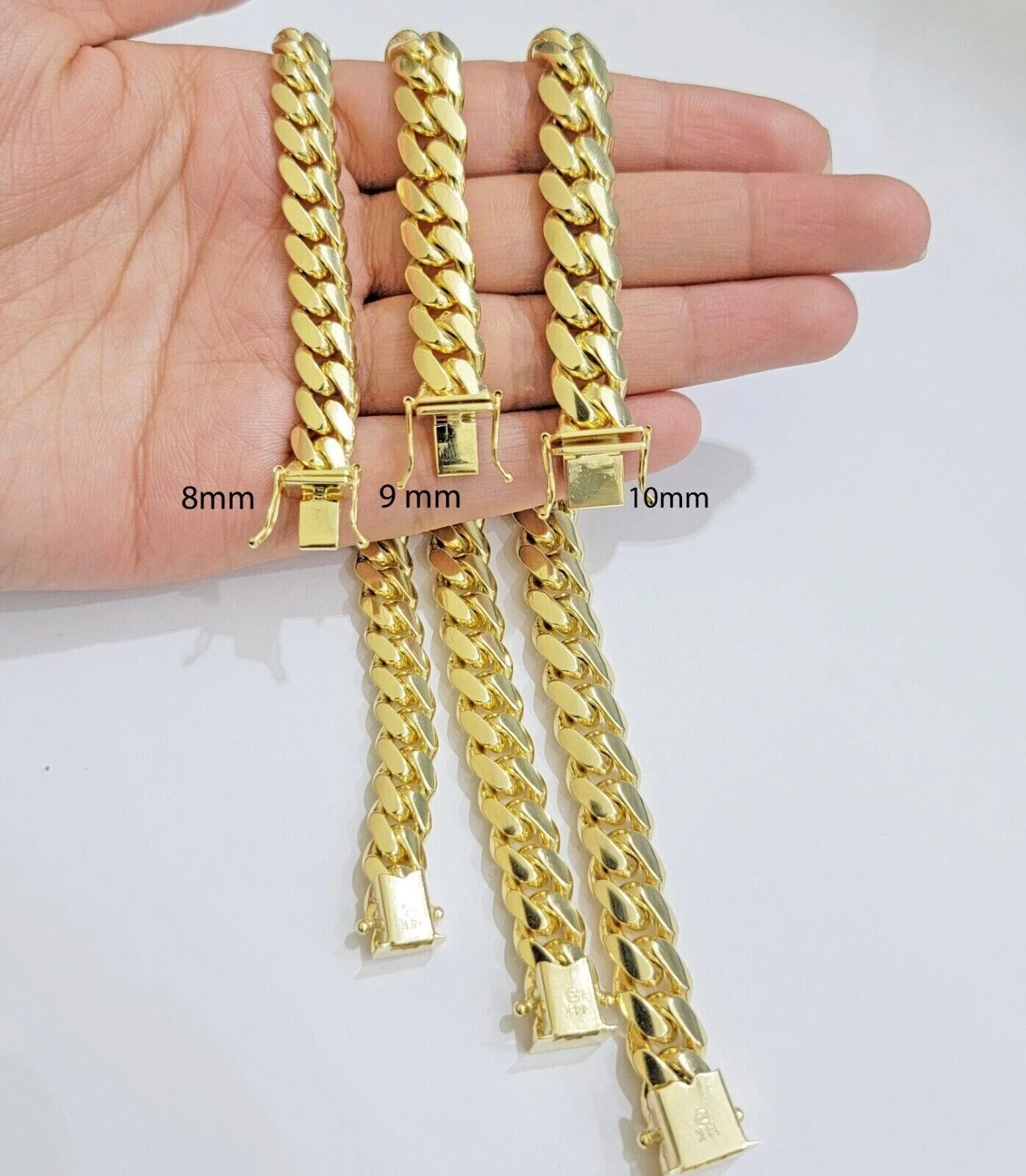 Solid 14k Yellow Gold Cuban Link Bracelet 8mm 7.5 Inch REAL Miami Links Foe Mens - Image 7