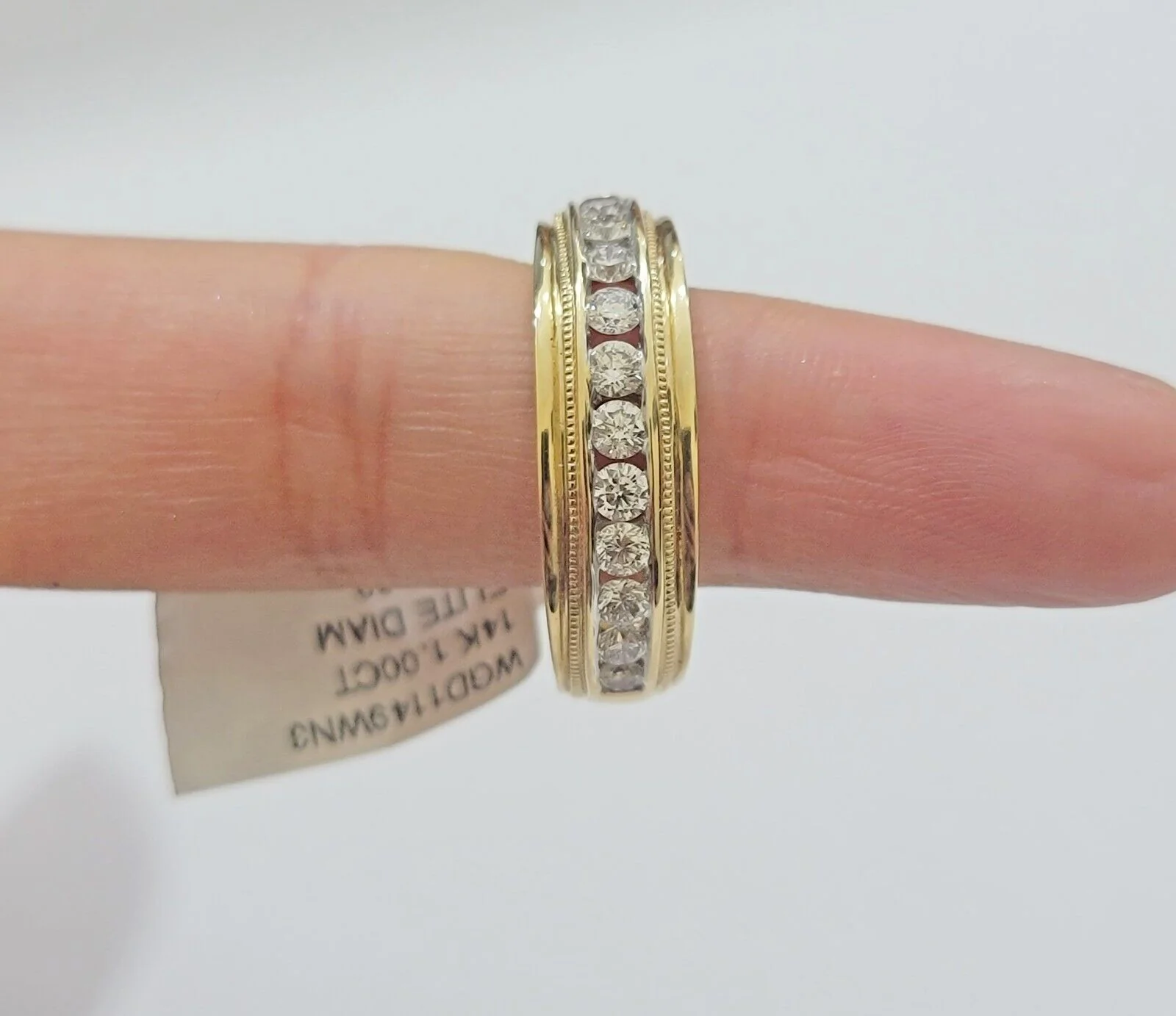 Solid 14k Yellow Gold Diamond Ring Men's Band 1CT Wedding Engagement, Genuine Ring Sizes 6,7,8,9,10,11 & 12 - Image 3