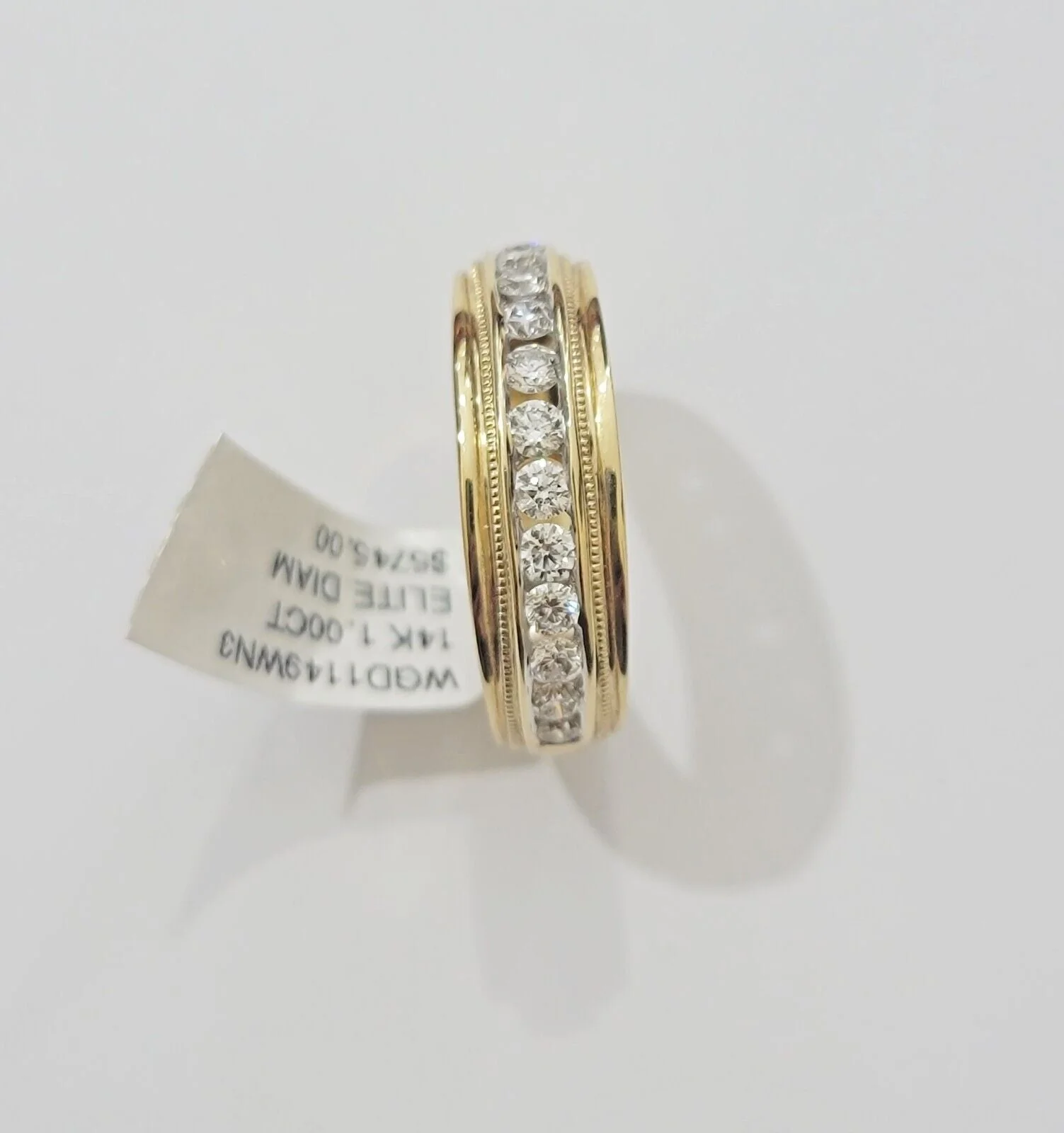Solid 14k Yellow Gold Diamond Ring Men's Band 1CT Wedding Engagement Ring REAL Ring Sizes 6,7,8,9,10,11 & 12 - Image 2
