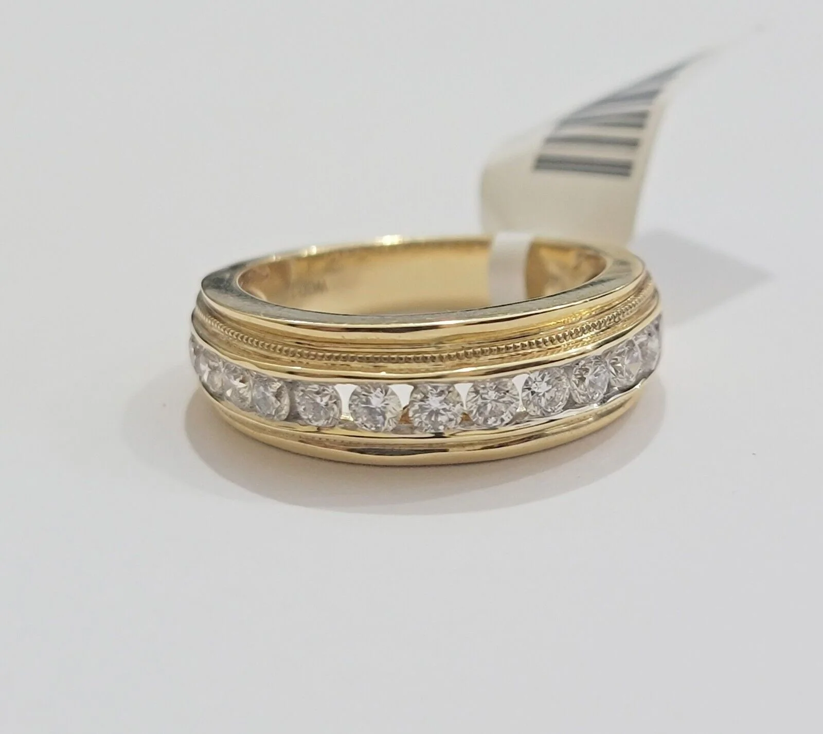 Solid 14k Yellow Gold Diamond Ring Men's Band 1CT Wedding Engagement Ring REAL Ring Sizes 6,7,8,9,10,11 & 12 - Image 5
