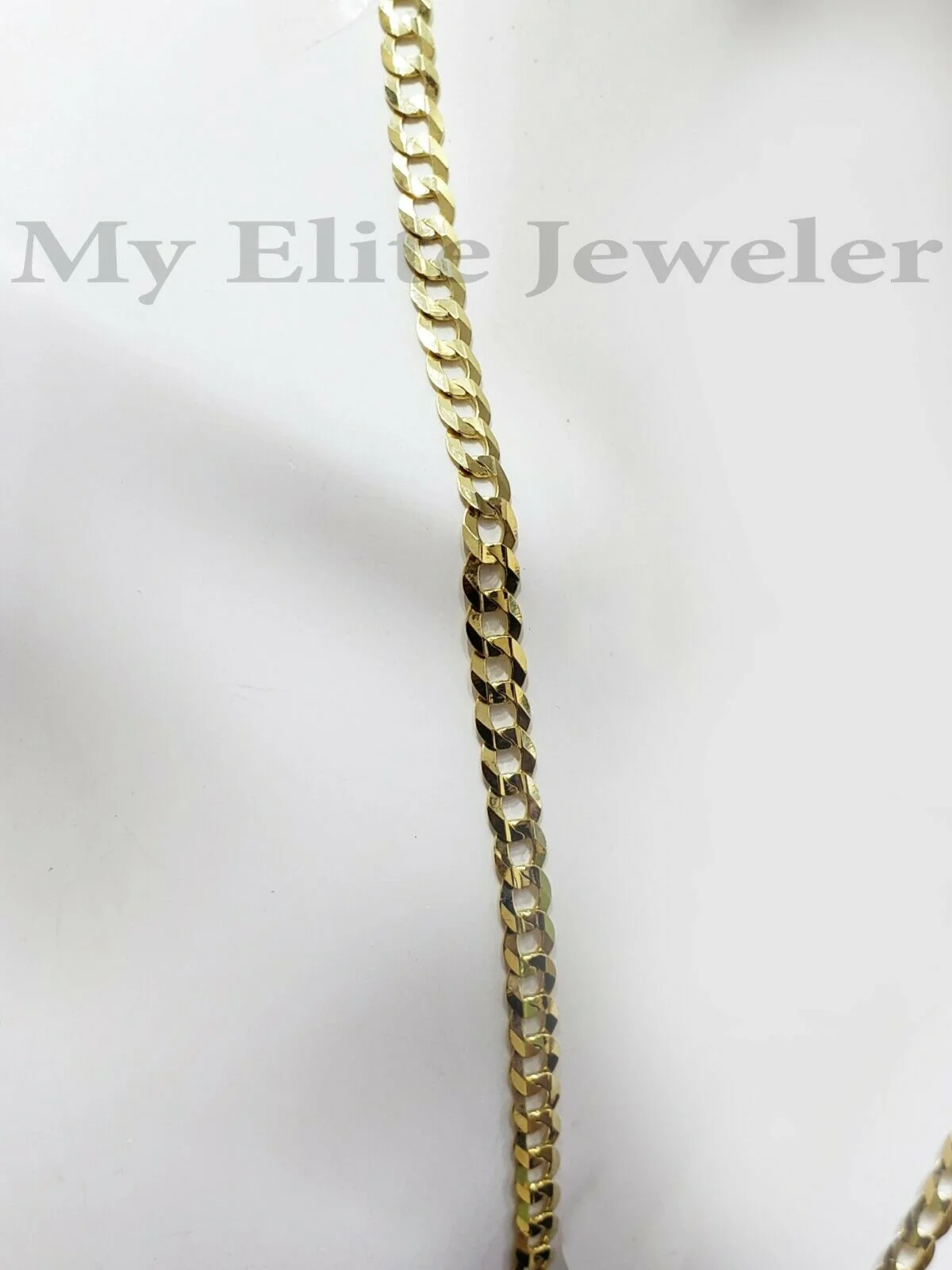 Solid 14k Yellow Gold Ladies Chain 20 Inch Cuban Curb Link Necklace 3.5MM STRONG - Image 4