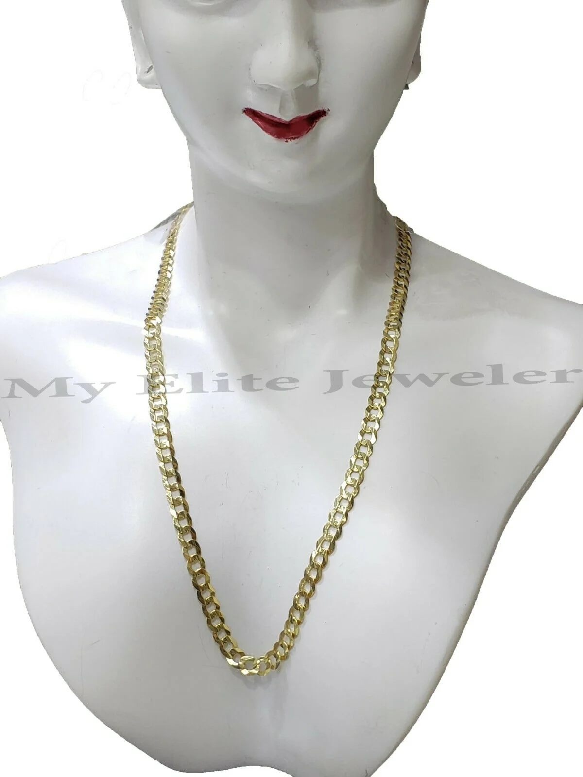 SOLID 14k Yellow Gold Ladies Chain Necklace 22 Inch Cuban Curb Link 3 MM Women - Image 4